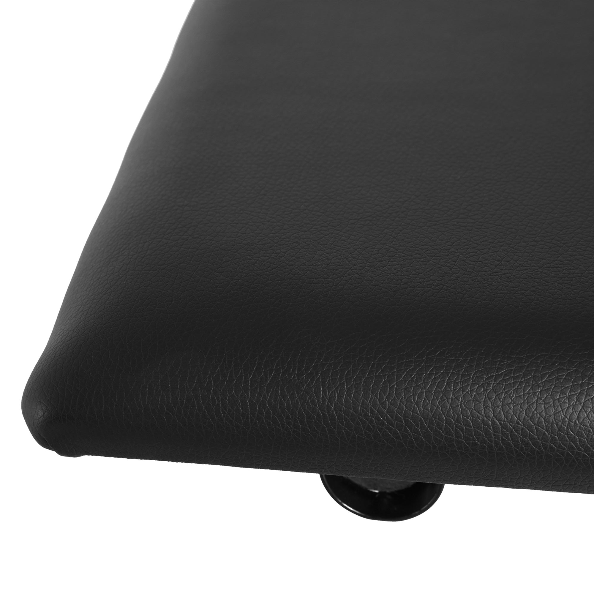 Piano Stool Piano Bench Makeup Stool Height Adjustable Folding Metal Faux Leather Foam Black 39 x 29 x 37-47 cm