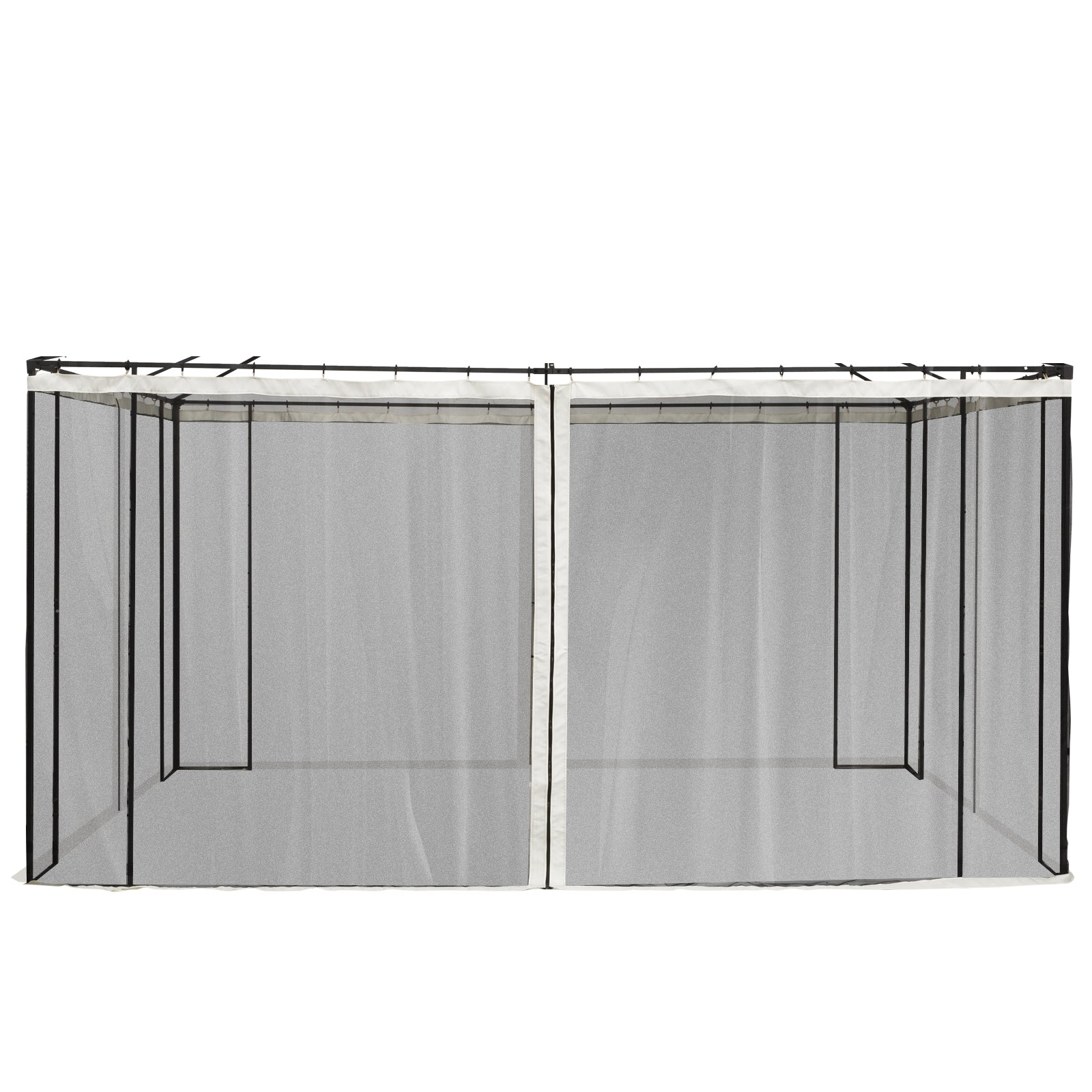 4 Side Panels 3.5x2 m for Garden Gazebo Canopy with Zipper Mesh Fabric Black