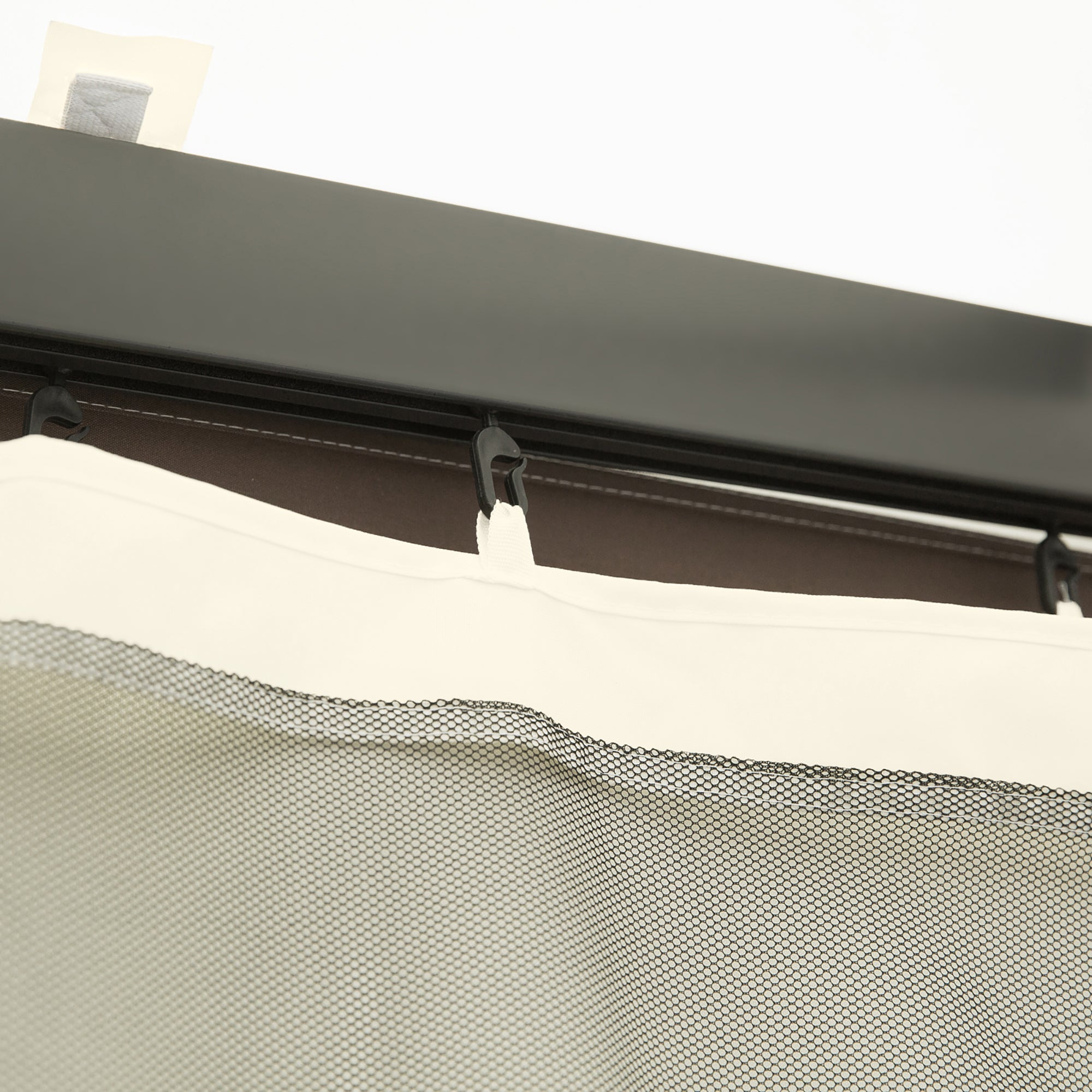 4 Side Panels 3.5x2 m for Garden Gazebo Canopy with Zipper Mesh Fabric Black