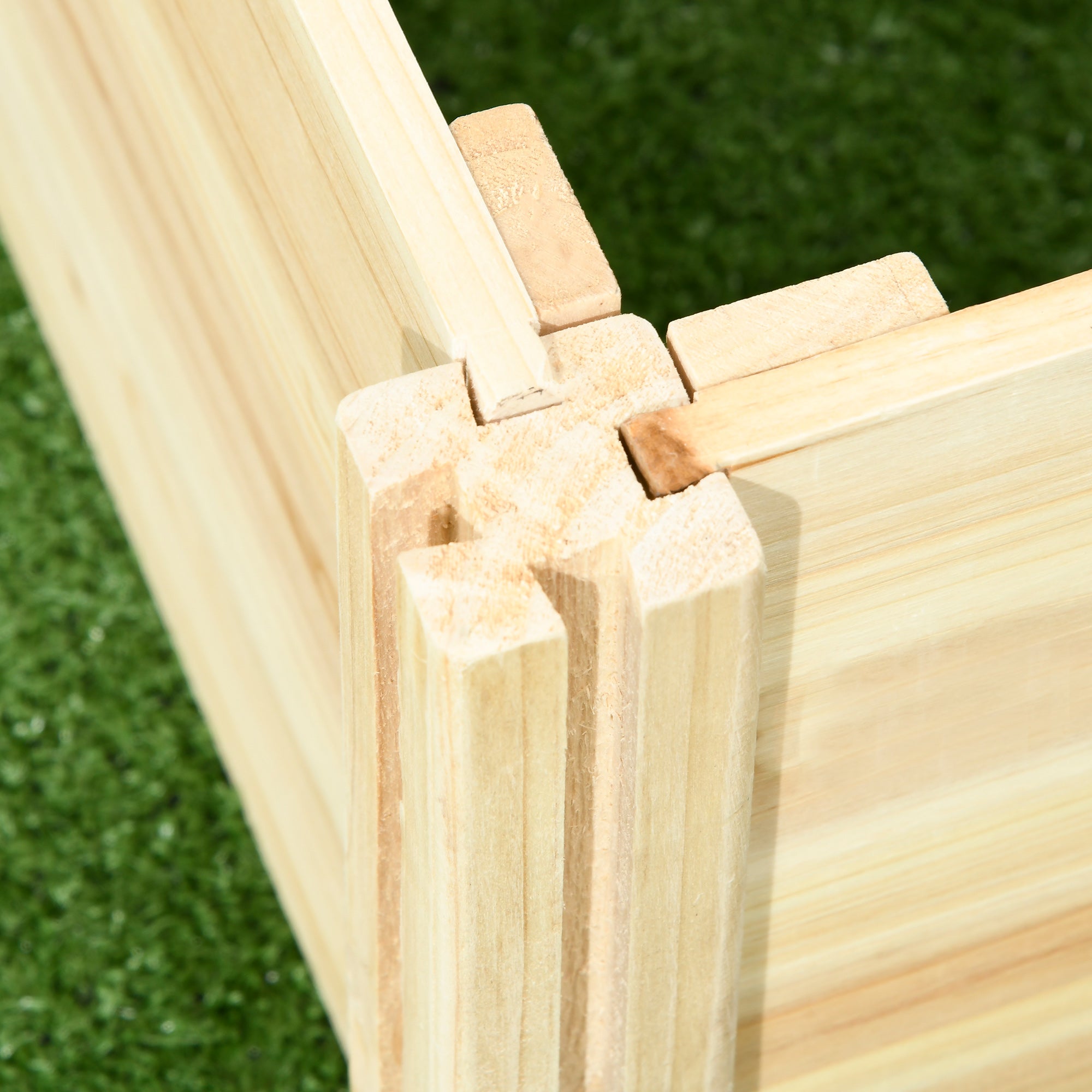 Large Outdoor Wooden Planter with Trellis for Climbing Plants and 2 Raised Planting Boxes for Patio Terrace Balcony 230x60x110 cm Natural