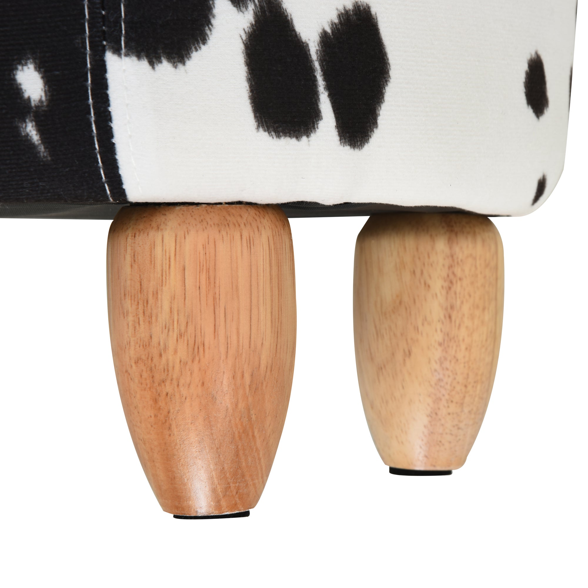 Animal Stool, Decorative Stool with Storage Space, Padded Stool, Seating Bench with Animal Design, for Living Room, Pig Footstool, Black+White, 62 x 35 x 36 cm