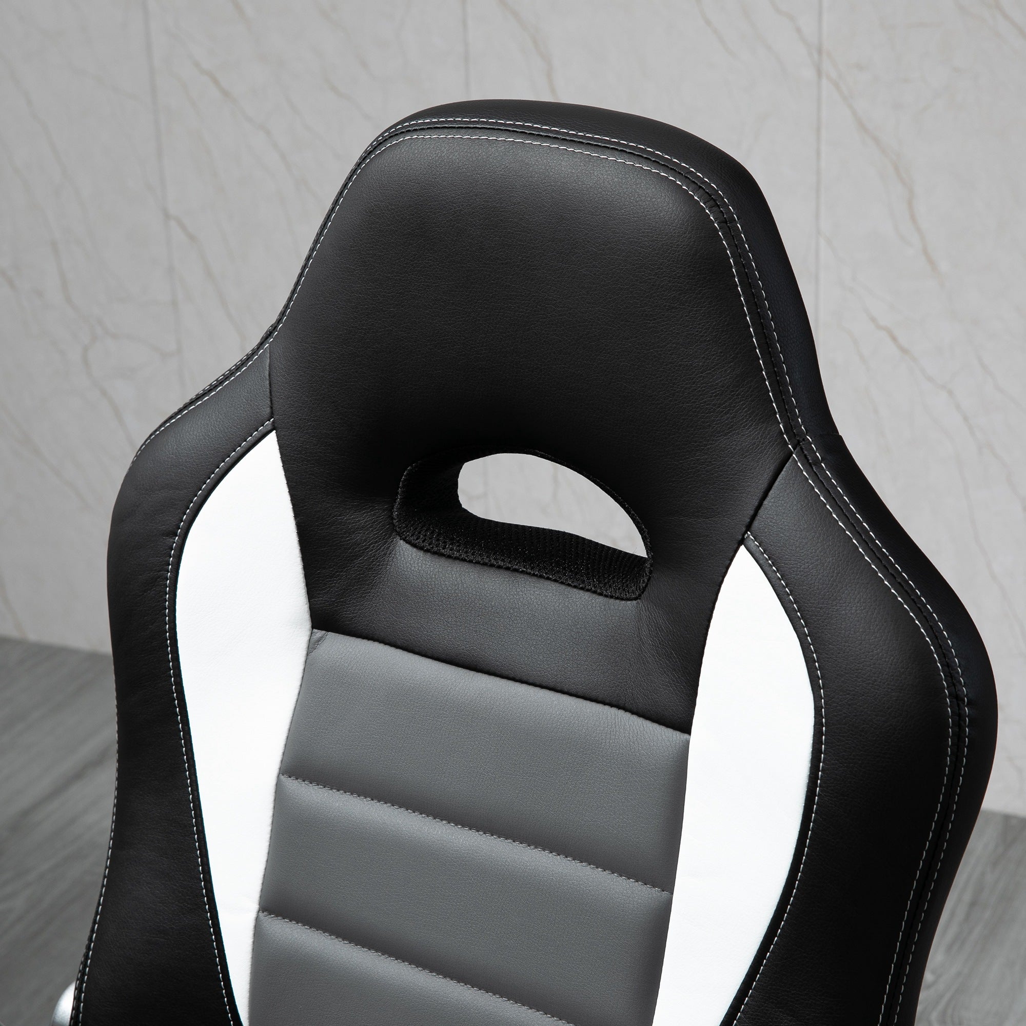 Office Chair Desk Chair Adjustable Swivel Chair with Foldable Armrests 5 Wheels and Rocking Function Load 120 kg 65x69x112-122 cm Gray