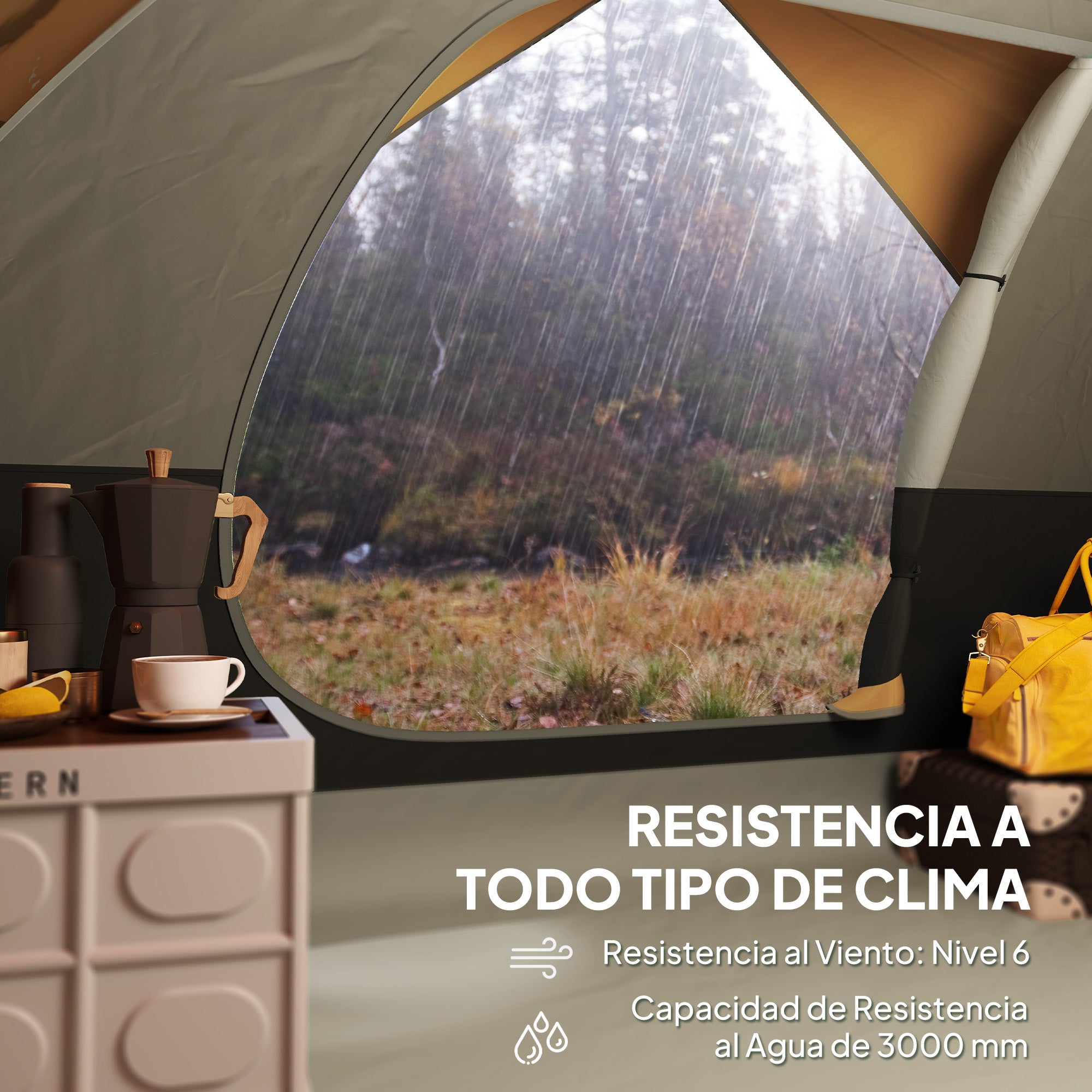 2-4 Person Camping Tent Foldable Camping Tent with Mesh Door Window Pockets Hook and Waterproof Carrying Bag Easy Installation for Hiking Orange and Gray