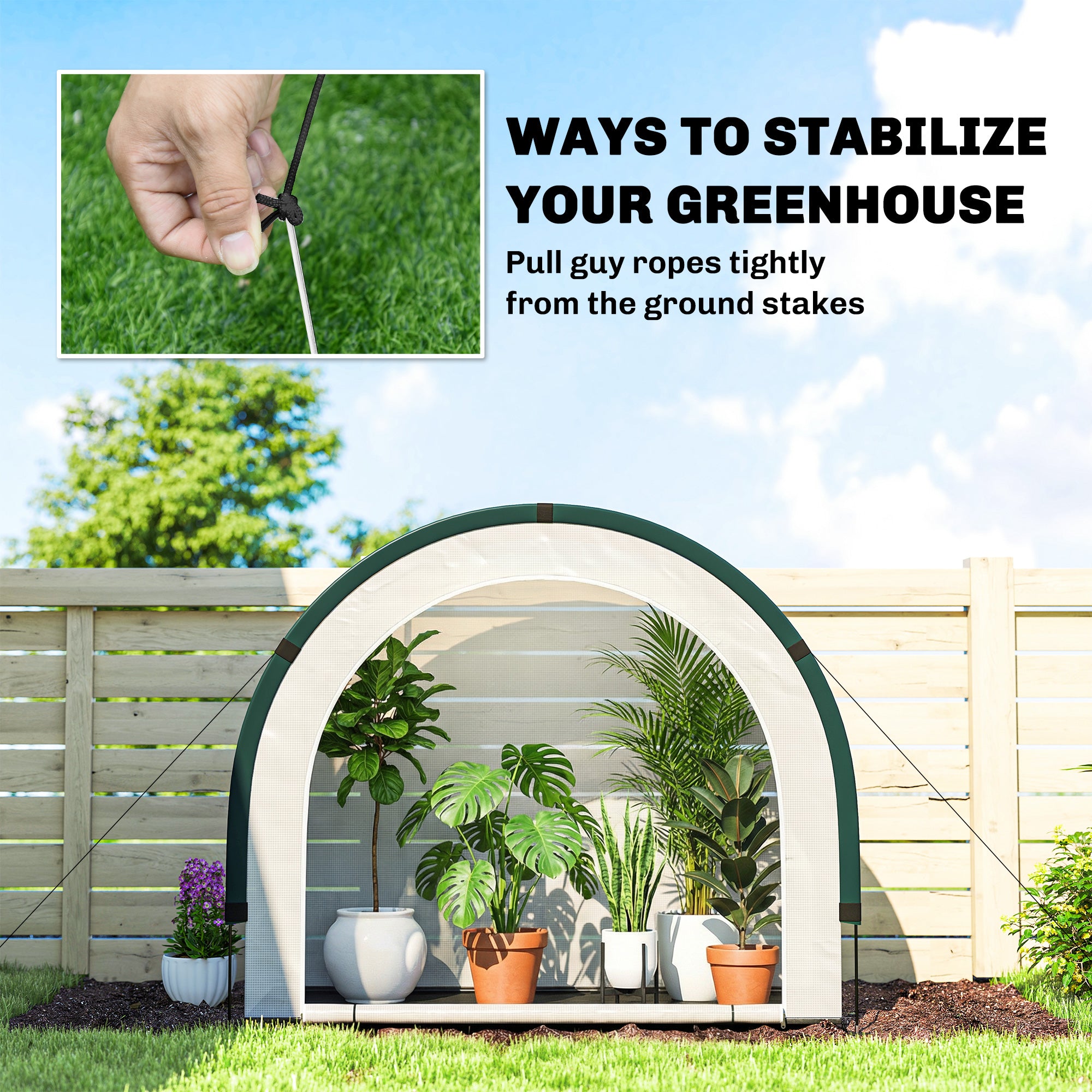 Arched-Top Greenhouse, Foldable PE Tunnel Greenhouse, Winter-Resistant Walk-In Greenhouse for Balcony & Garden, 200 x 80 x 164 cm – for Tomatoes, Vegetables, Flowers, Plants