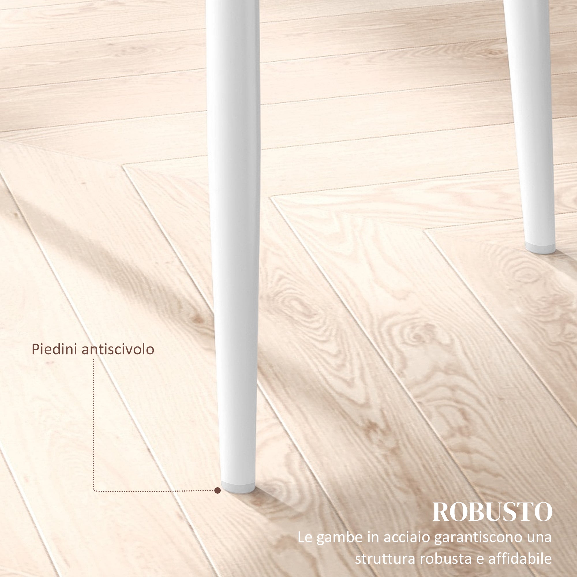 Set of 2 Upholstered High-Back Dining Room Chairs, Kitchen Chairs in Faux Leather with Diamond Stitching, Non-Slip Feet and Steel Legs for Living Room, 41x50x97 cm, White