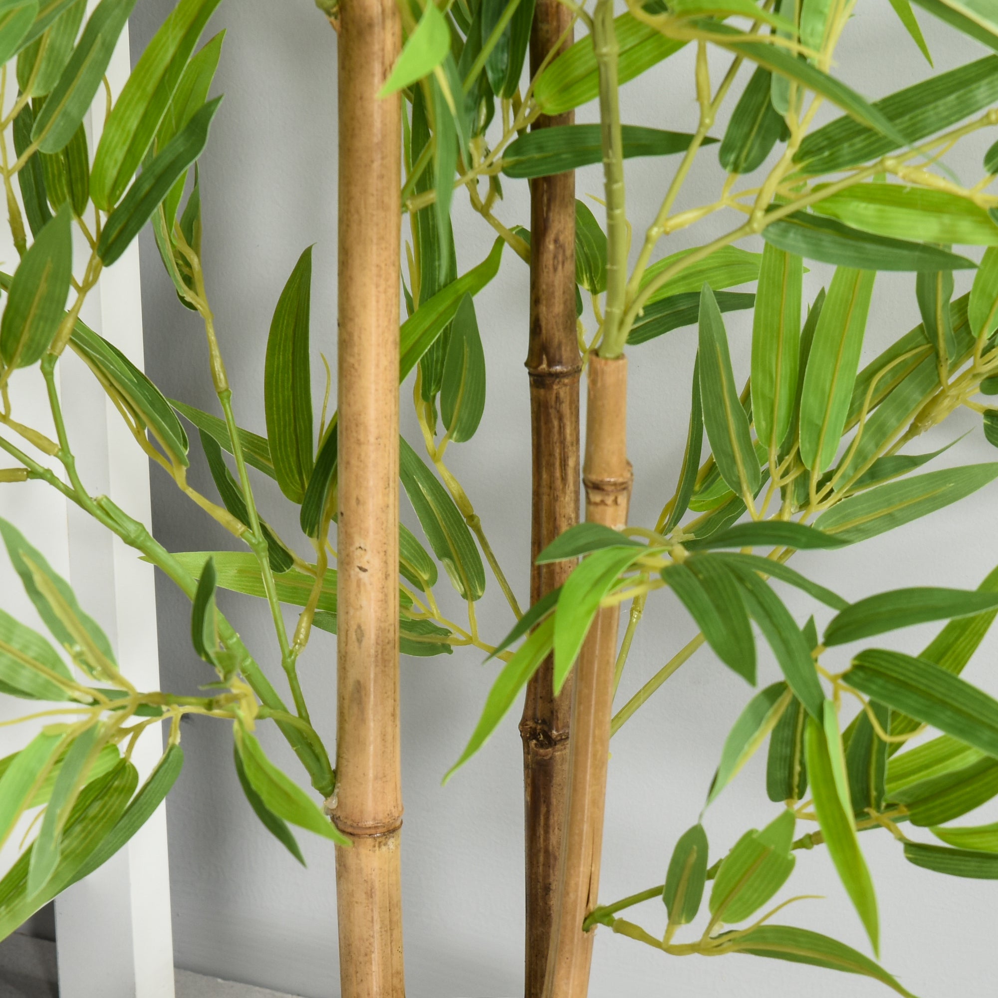 Large Artificial Bamboo 120cm Faux Plant, Plastic Artificial Plants in Pot, Fake Plant Bamboo with Artificial Moss for Living Room Bedroom Office Garden Modern Decoration