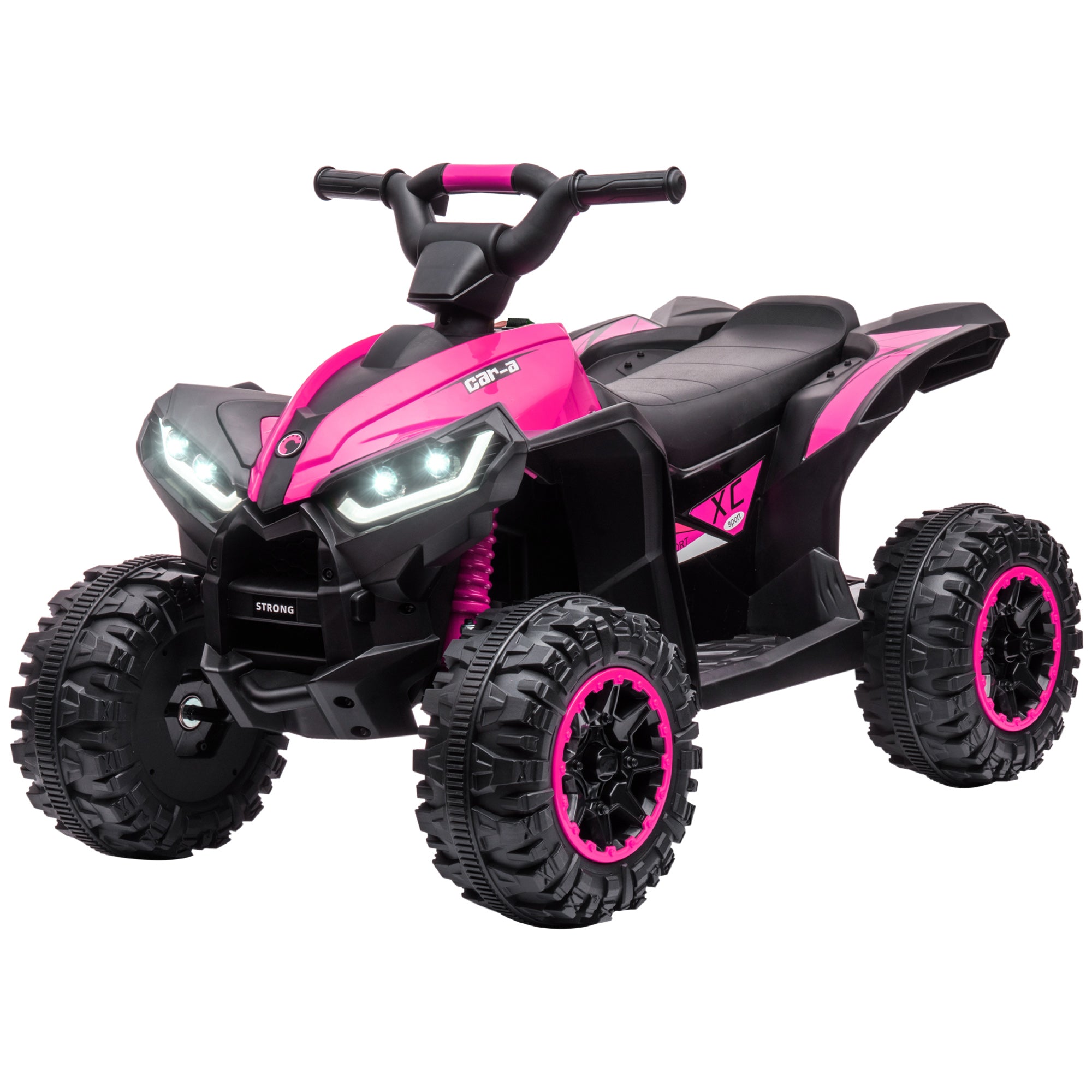 Kids Quad Electric 12V Children's Quad with Forward, Reverse Function, Music, USB Connection, Horn, LED Headlights 3-6km/h Electric Quad for Kids 3-5 Years Pink