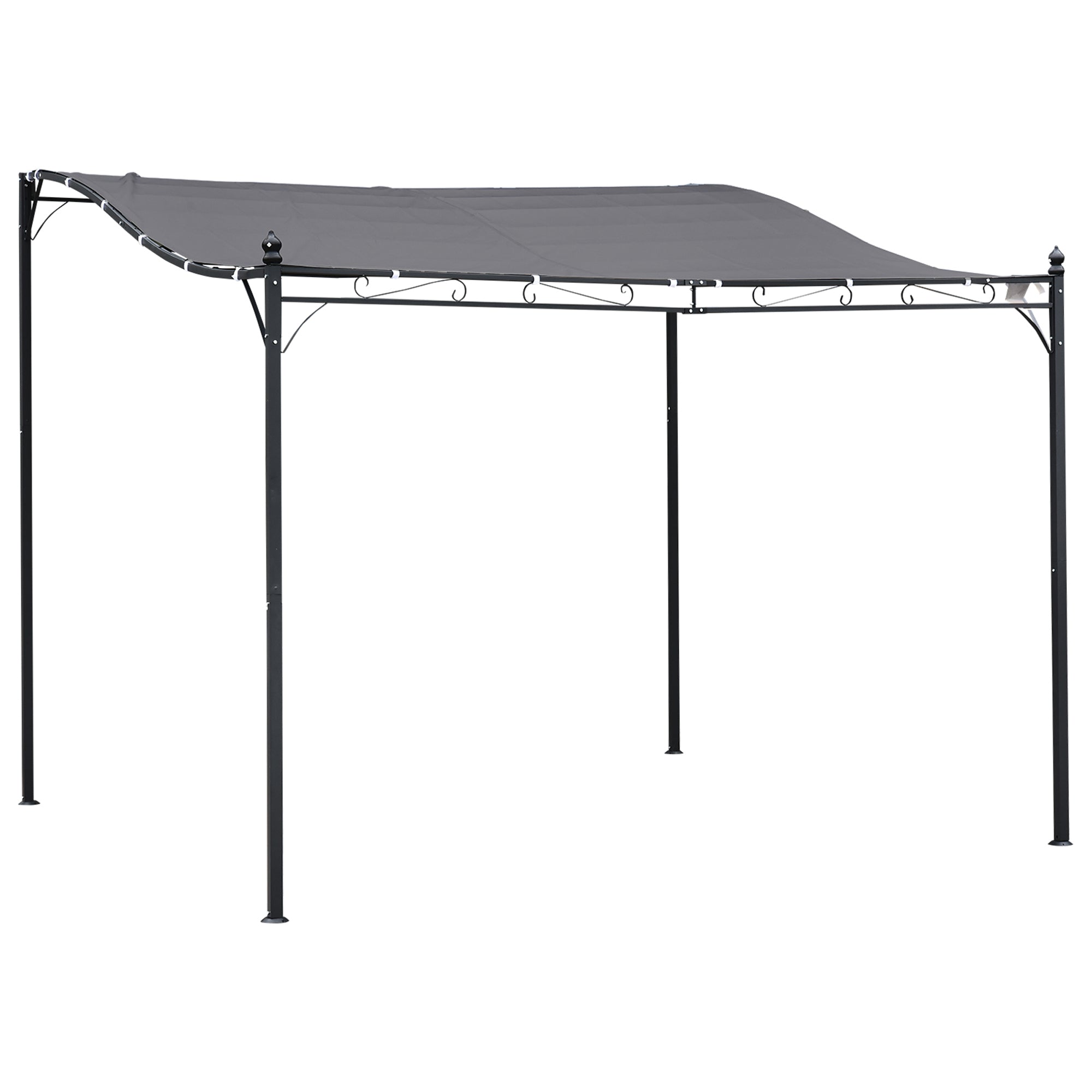 Pergola Garden Pavilion Canopy Cover Tent Metal Grey 297x297cm