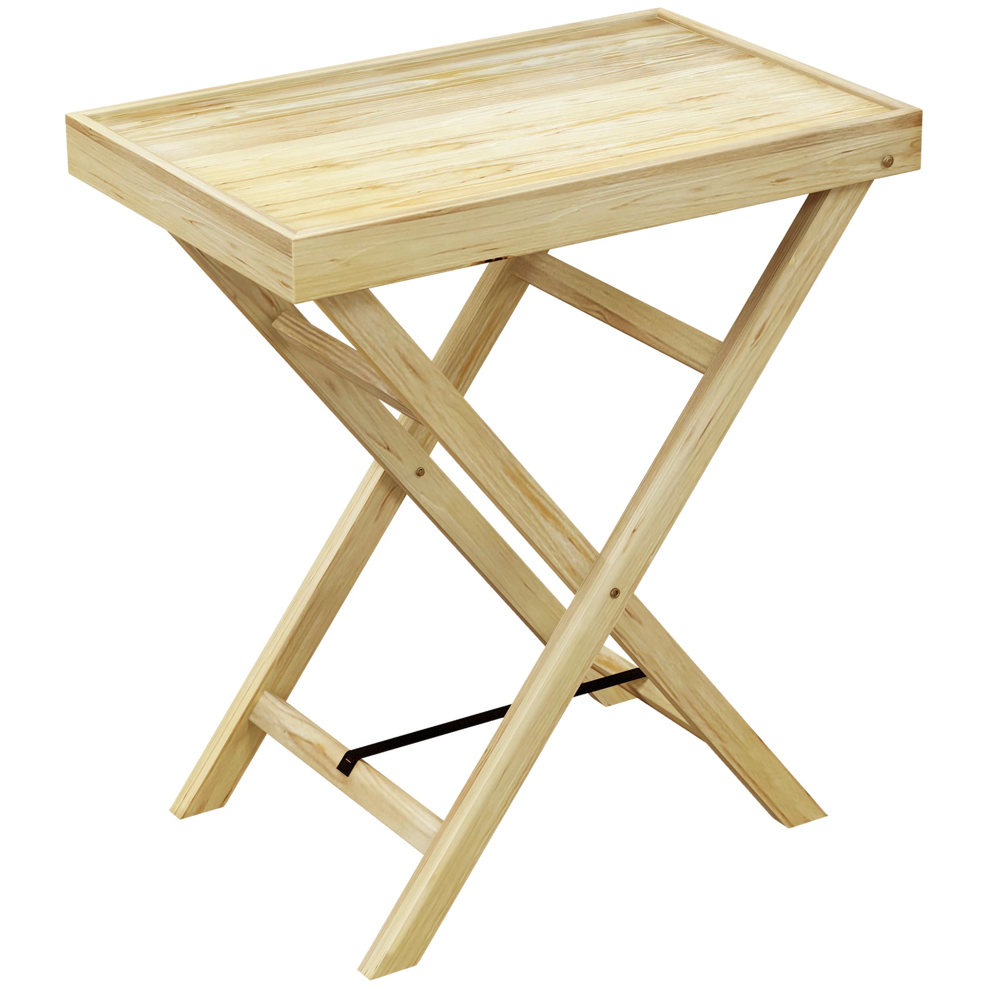 Rectangular outdoor garden table in natural wood for balcony terrace 68L x 44W x 75H cm