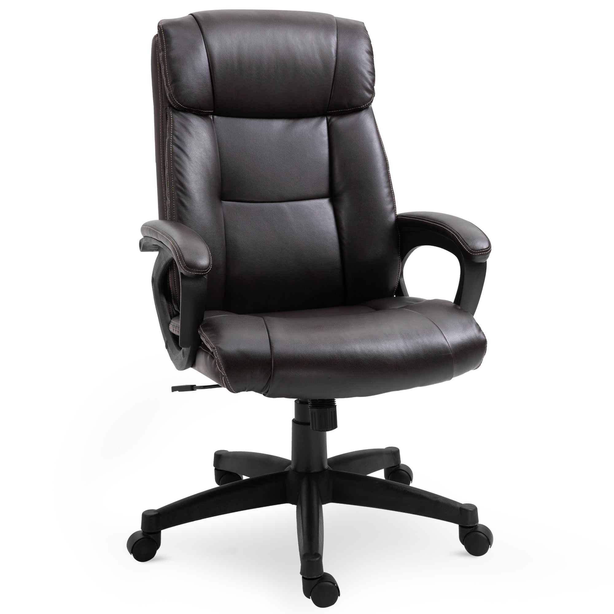 Ergonomic Adjustable Office Chair Manager Chair with 360° Swivel Wheels Synthetic PU Covering 64 x 73 x 106-115.5 cm Chocolate