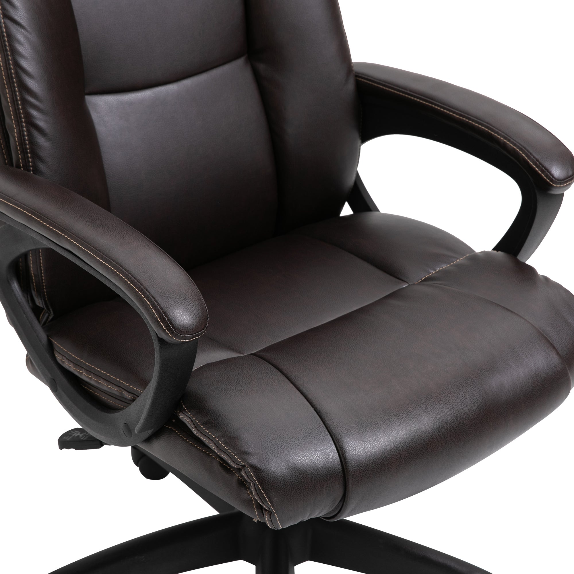 Ergonomic Adjustable Office Chair Manager Chair with 360° Swivel Wheels Synthetic PU Covering 64 x 73 x 106-115.5 cm Chocolate