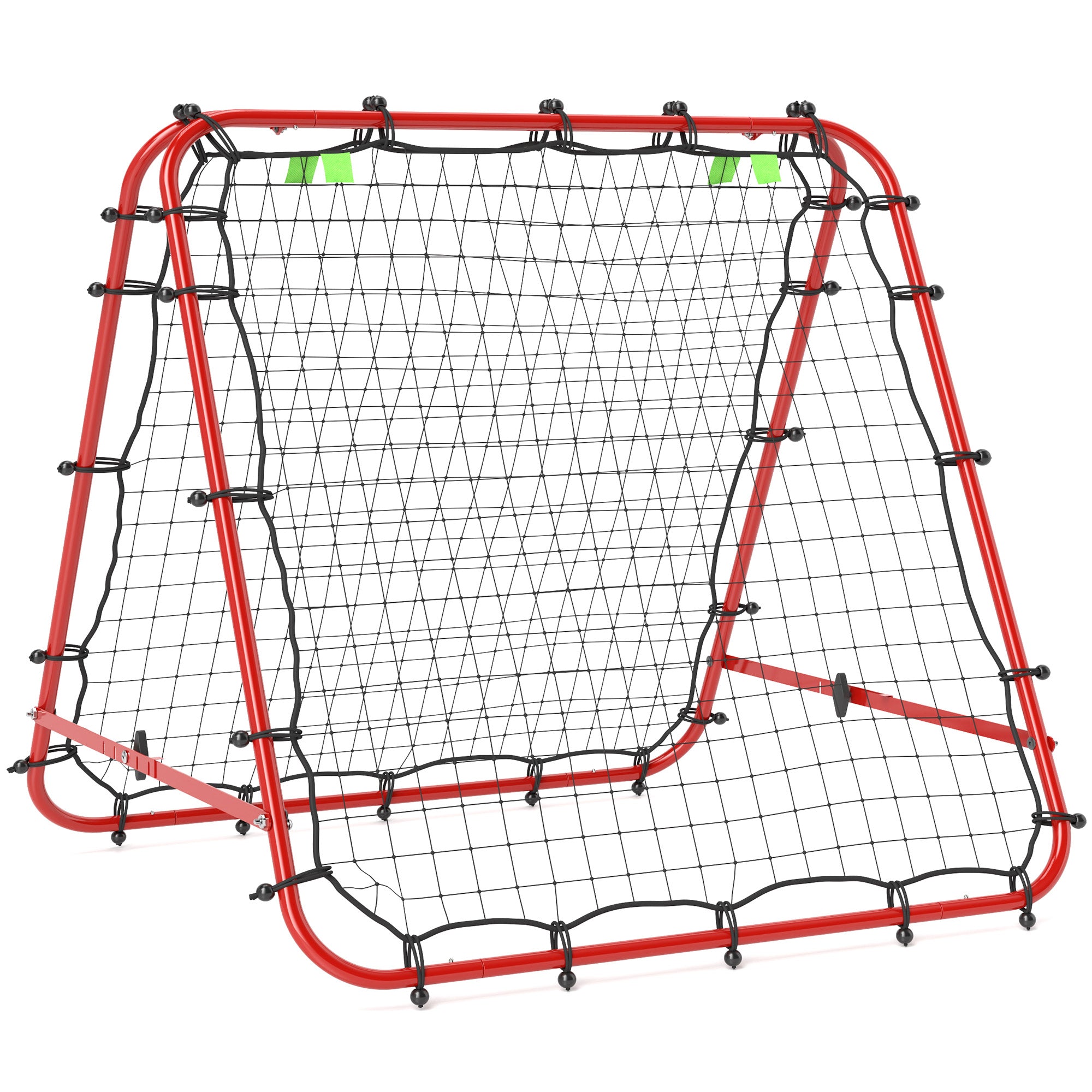 Rebounder for Soccer, Adjustable Bounce Back Wall with 5 Angle Positions and Rebound Net, 100 x 95cm Kickback Goal Soccer Goal for Teens, Rebound Wall for Handball Training, Red