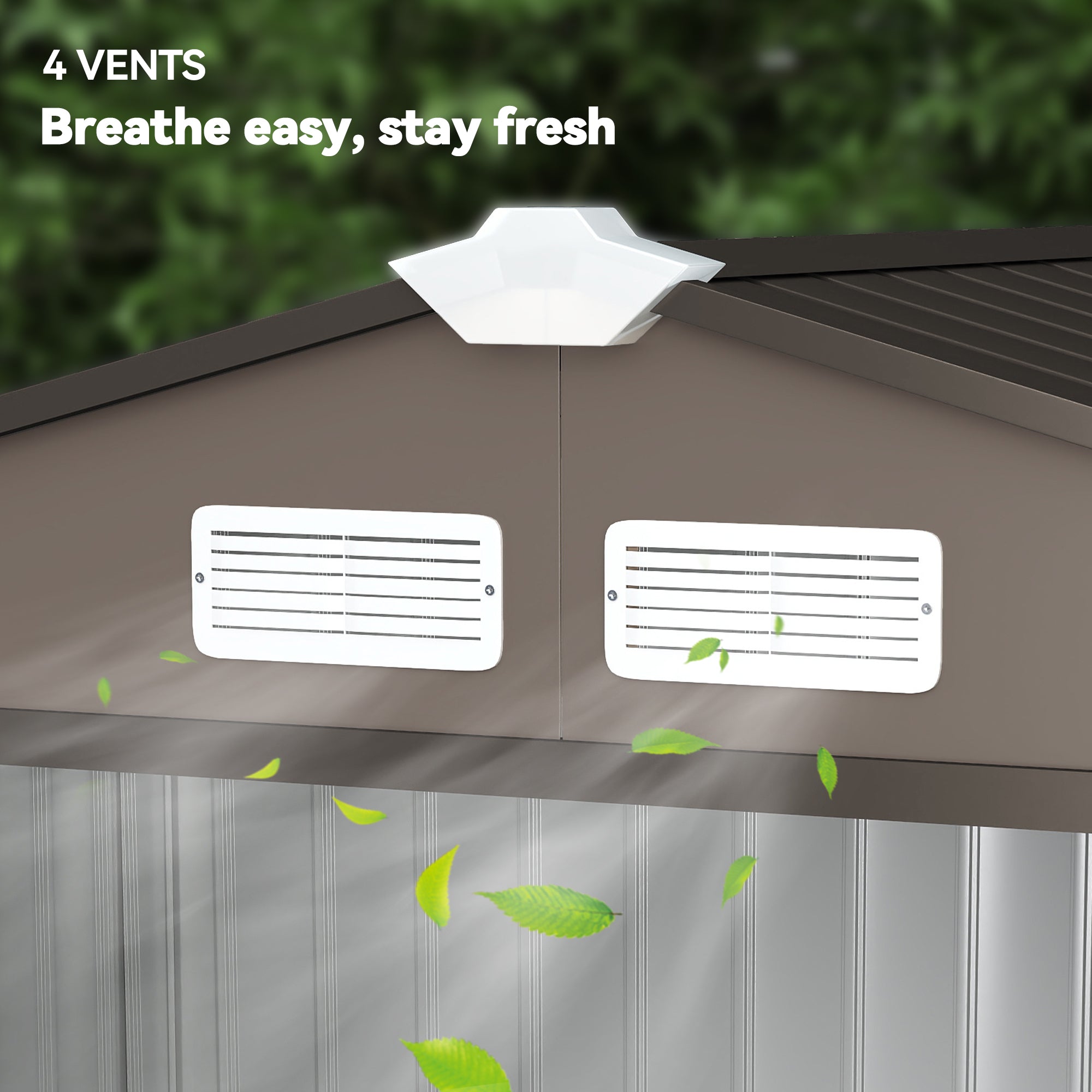 Metal Storage Shed 2.5m² - Storage Shed with Foundation - Lockable Door - Dimensions 213L x 130W x 185H cm - Brown Steel Sheet