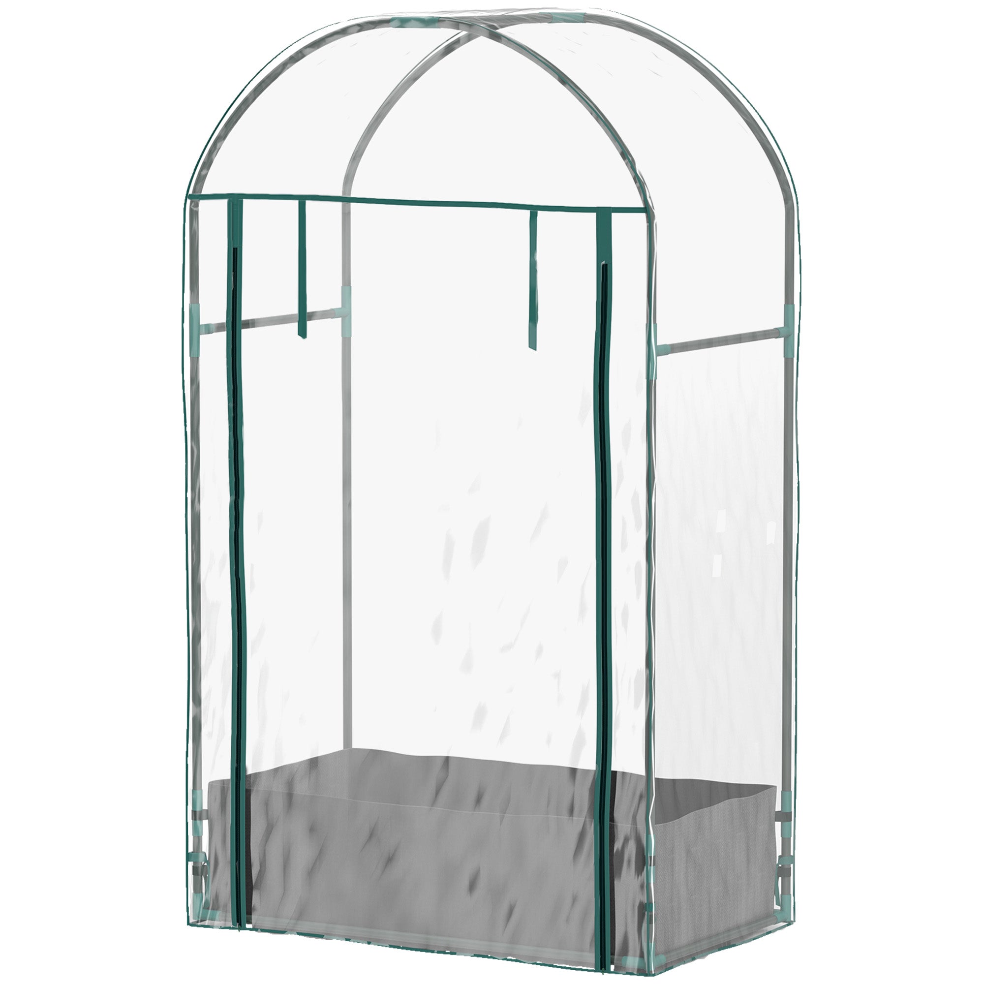 Garden Greenhouse, Balcony Greenhouse, Reinforced PVC Cover, Steel Frame, Roll-Up Zippered Door, with Planting Bag, for Vegetables Plants, Indoor and Outdoor, 89x50x152cm transparent