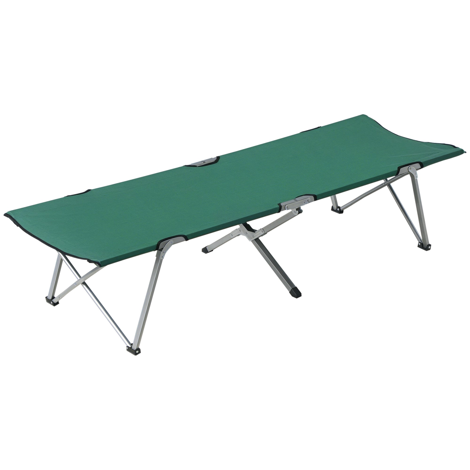 Foldable Camping Bed Camping Cot with Metal Frame 136 kg Capacity for Beach Hiking 193x64x40 cm Green