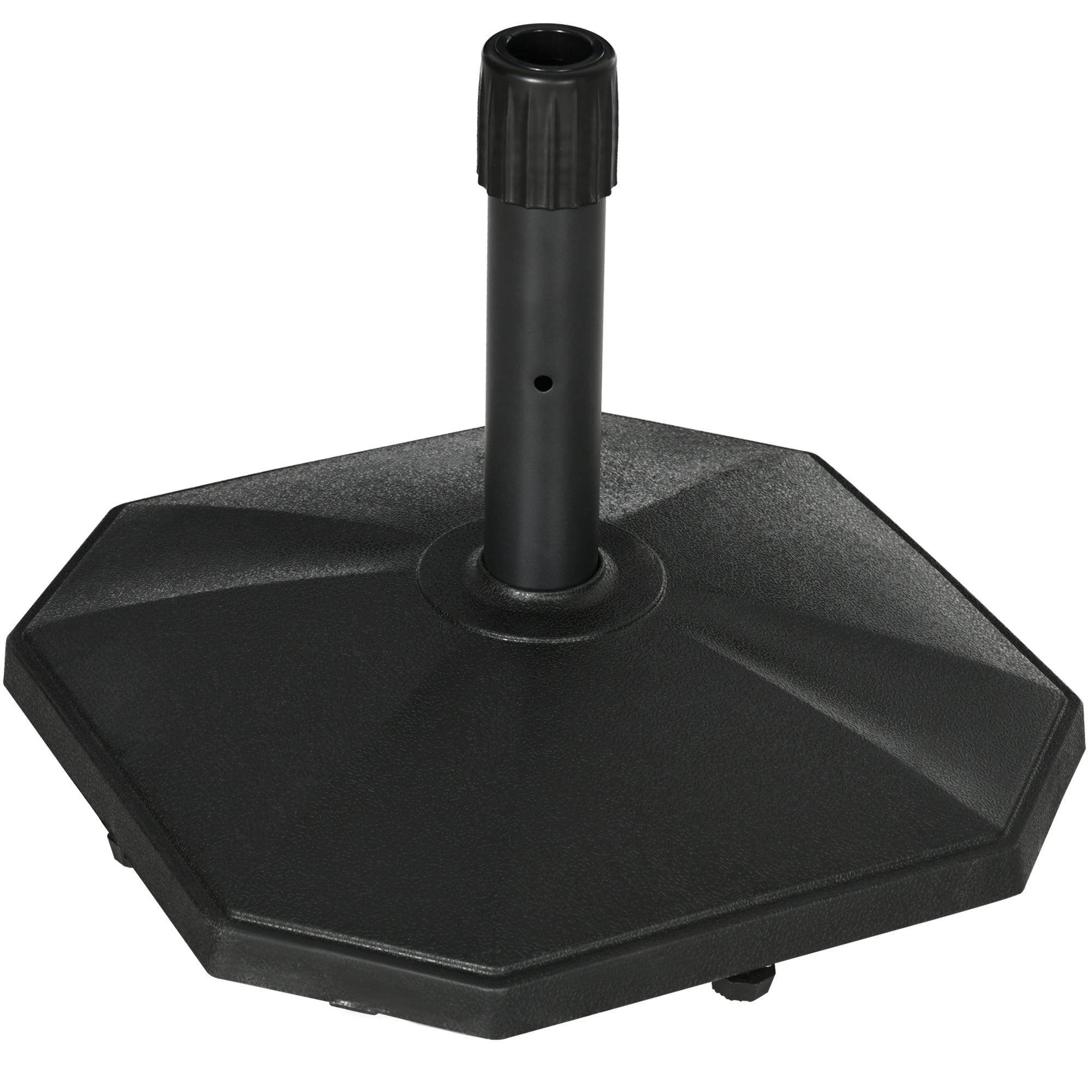 Umbrella Stand 18 kg Umbrella Base for Mast Diameter Ø 34/38/48 mm, Umbrella Stand for Garden, Balcony, Cement Filling, Black