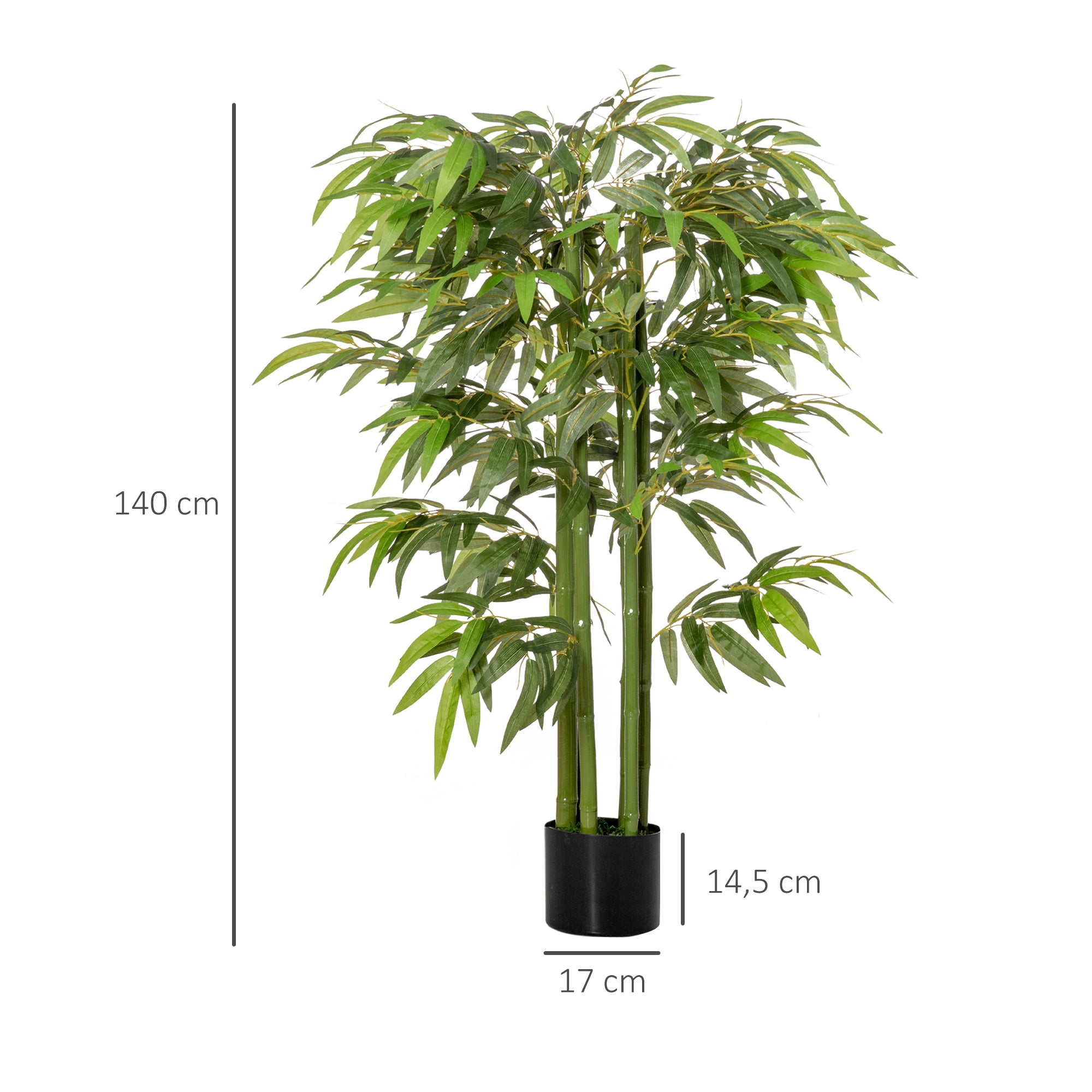 Artificial Bamboo Tree Large 140 cm Artificial Plant, Plastic Fake Plants in Pot, Artificial Bamboo with 780 Leaves like Real for Living Room Bedroom Office Garden Modern Decoration