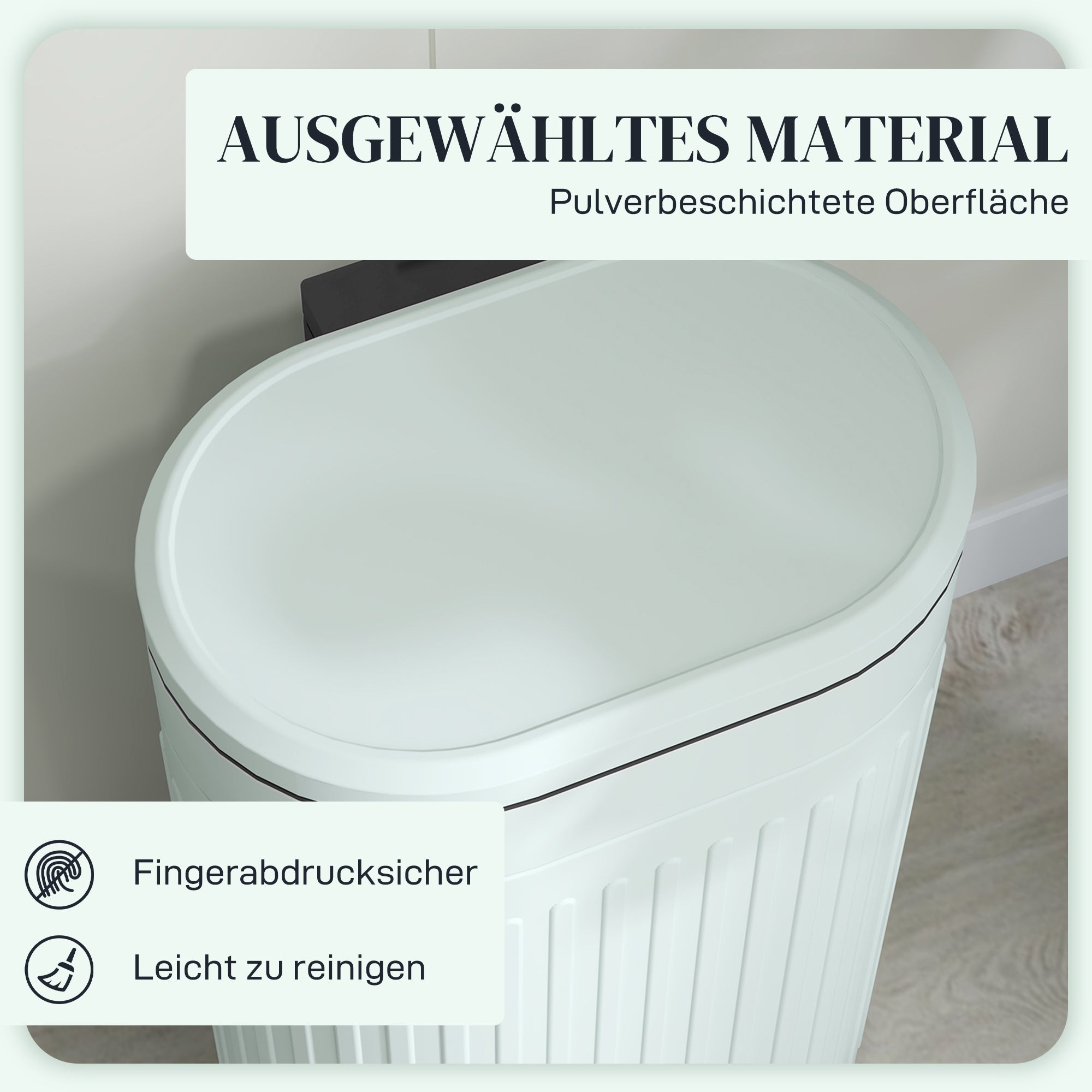 30L Pedal Bin with Removable Inner Bucket & Soft-Close Lid, Fingerprint-Resistant, Green (36.5 x 31.2 x 60.8 cm)