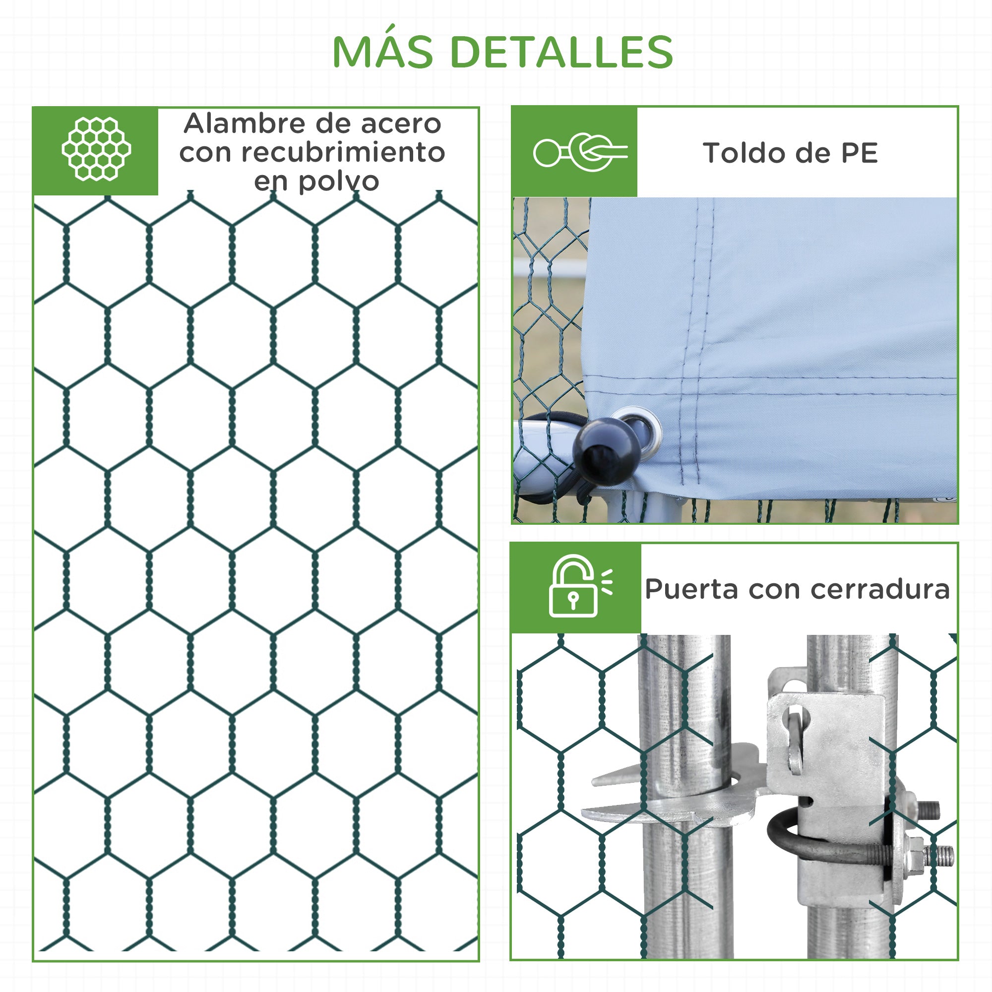 Large Outdoor Chicken Coop 24 m² Cage for 16-24 Chickens 3x8x2 m Galvanized Steel Chicken Coop with PE Cover and Lock - Silver