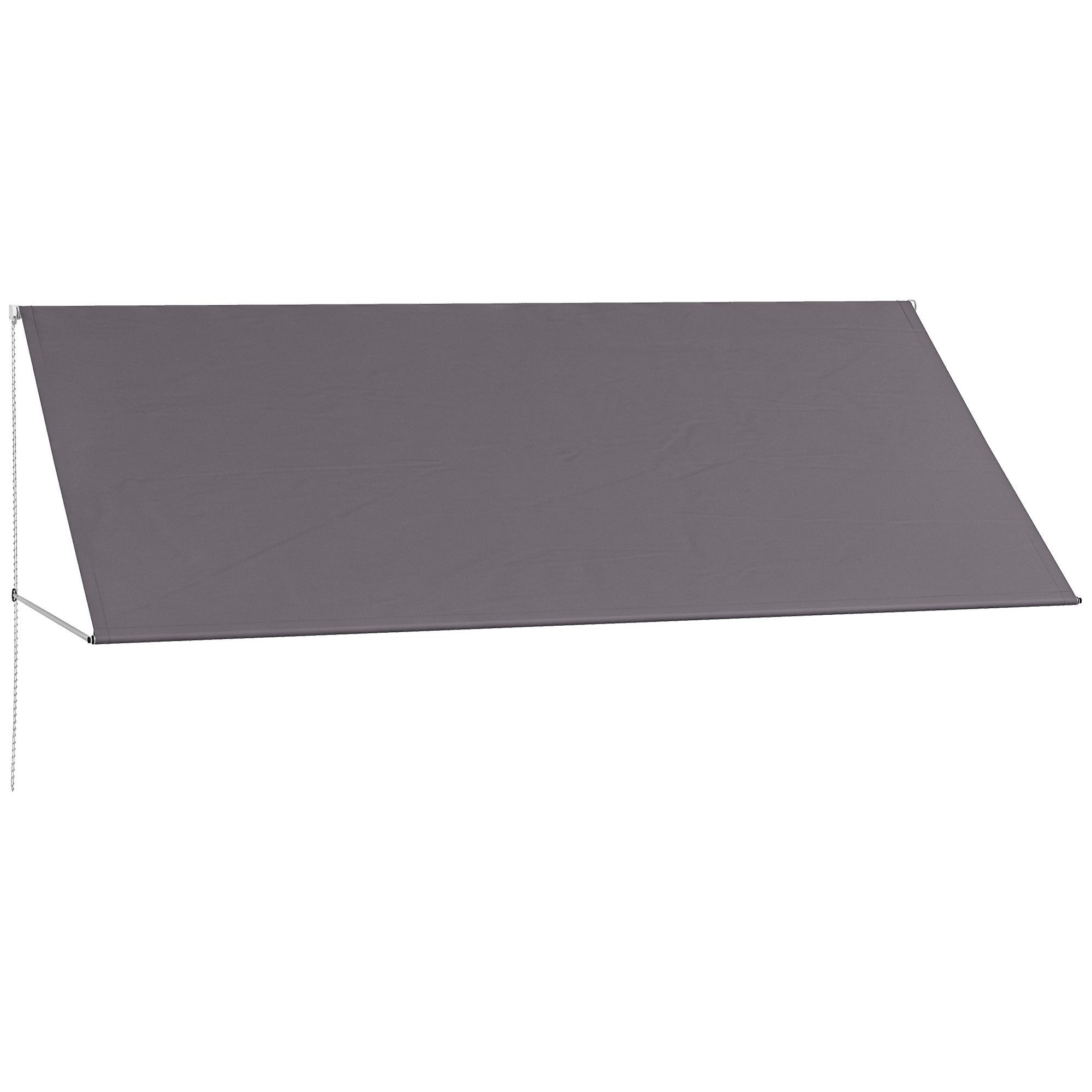Manual Retractable Awning Canopy with Adjustable Tilt 300 x 120 cm UV Protection Aluminum Polyester Dark Gray