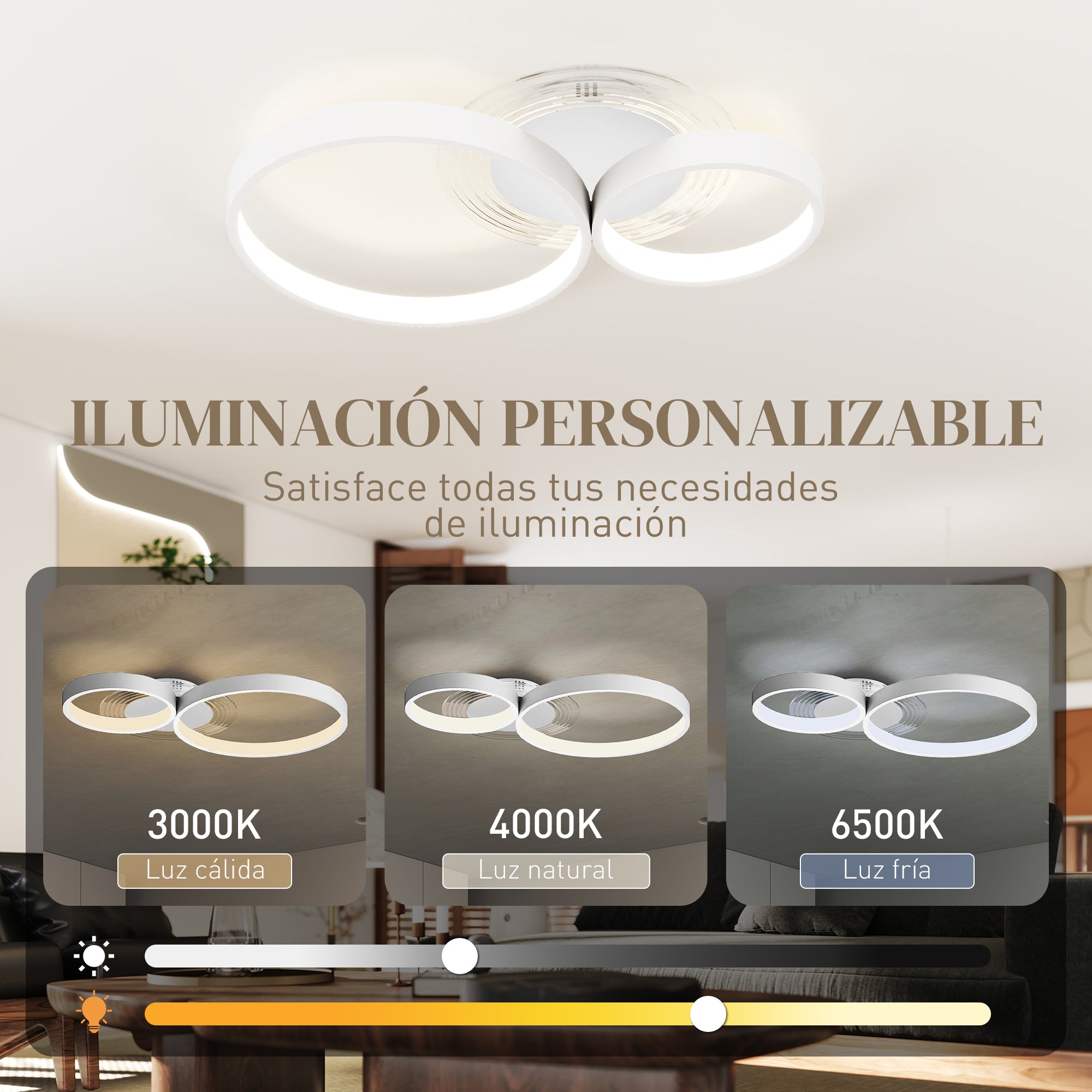 40W LED Ceiling Lamp Modern LED Ceiling Light 3000K/4000K/6500K for Bedroom Living Room Kitchen Dining Room White