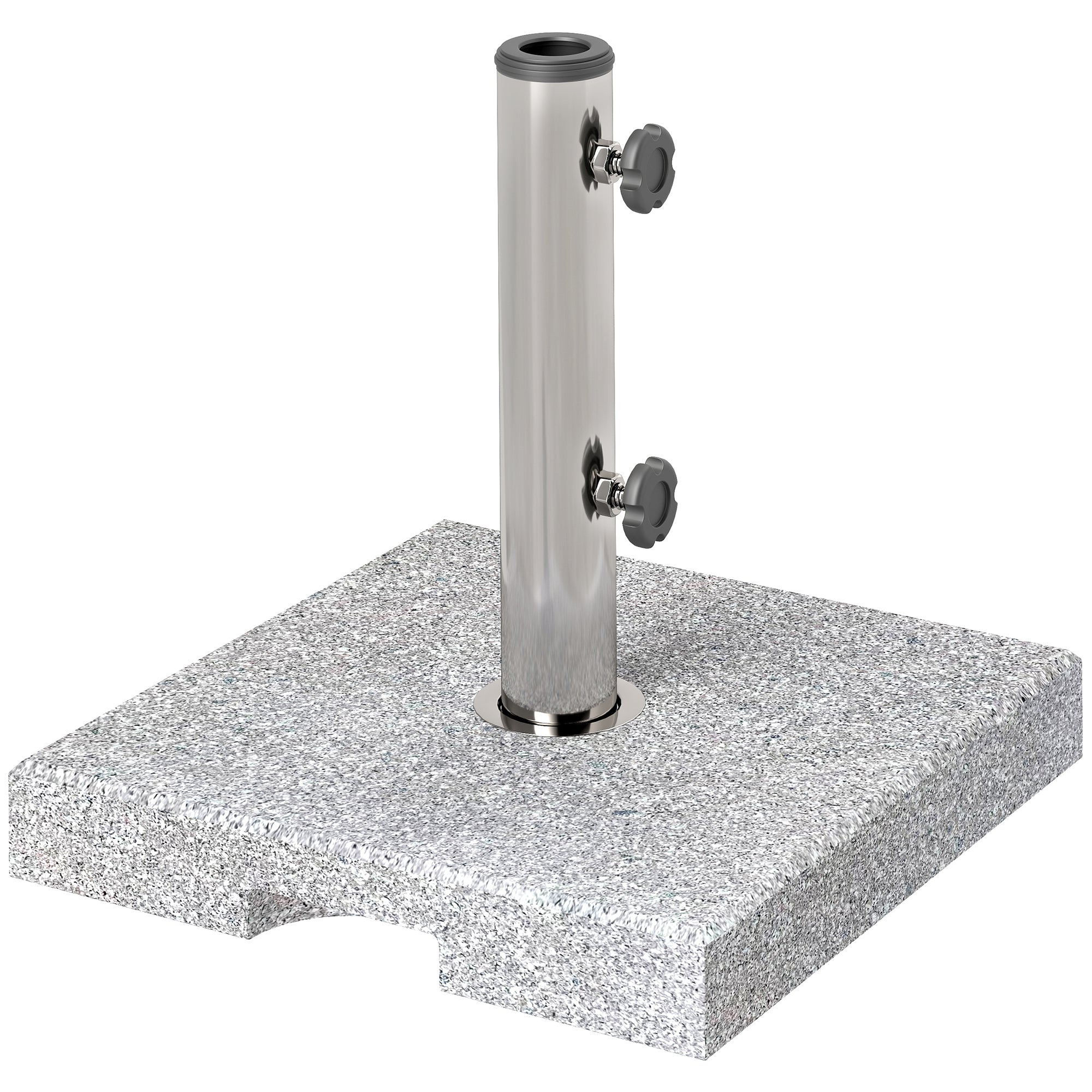 Granite Parasol Stand 21kg Umbrella Base, Square Umbrella Holder, Parasol Weight, Stand for Umbrella 32/38/48mm Pole Diameter, for Balcony, Terrace, Garden, Gray