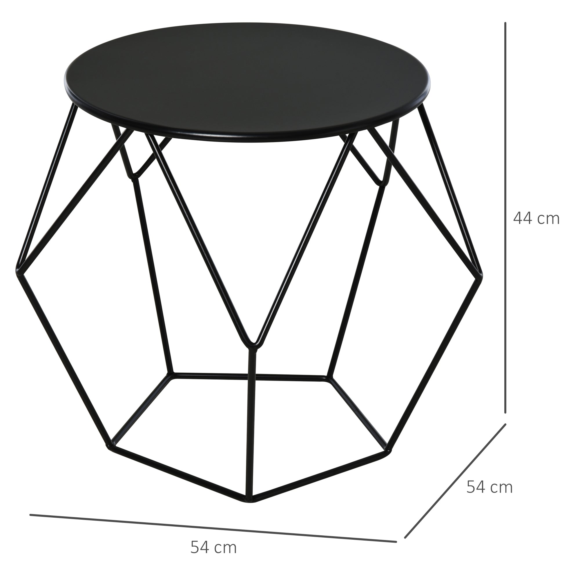 Nordic Minimalist Geometric Coffee Table, Steel, 54x54x44cm