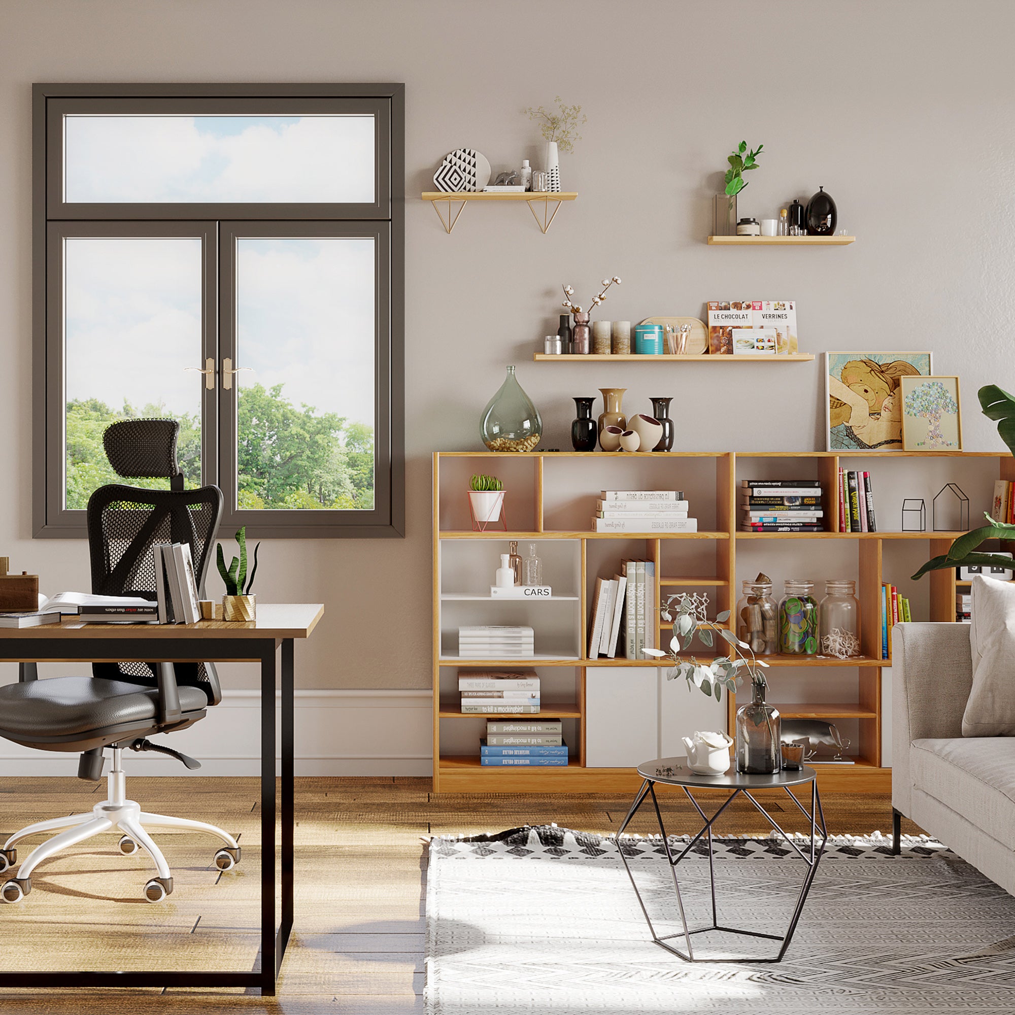 Nordic Minimalist Geometric Coffee Table, Steel, 54x54x44cm