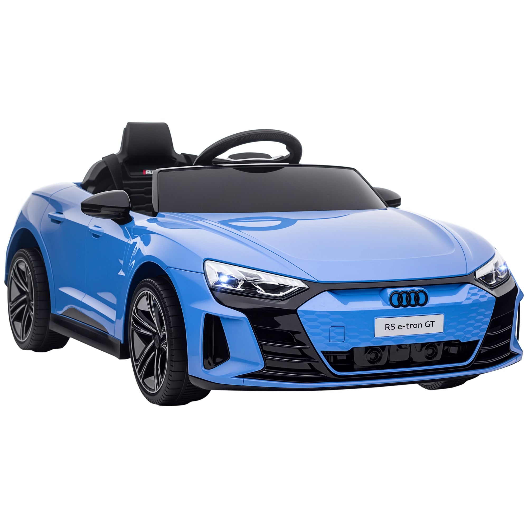 Electric Car for Children +3 Years Audi RS e-tron GT 12V Battery Car with Remote Control LED Headlights Horn Music USB and Door Opening 3-5 km/h Blue