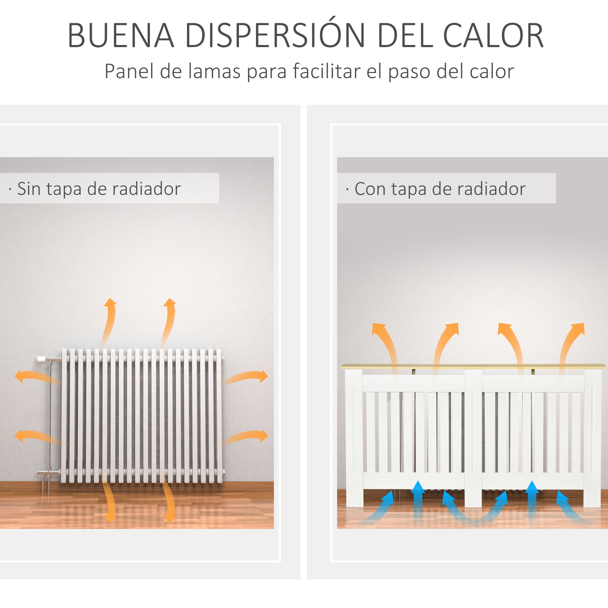 Radiator Cover 152x19x83 cm MDF Radiator Cabinet with Anti-Tip Device Modern Design for Living Room Bedroom White