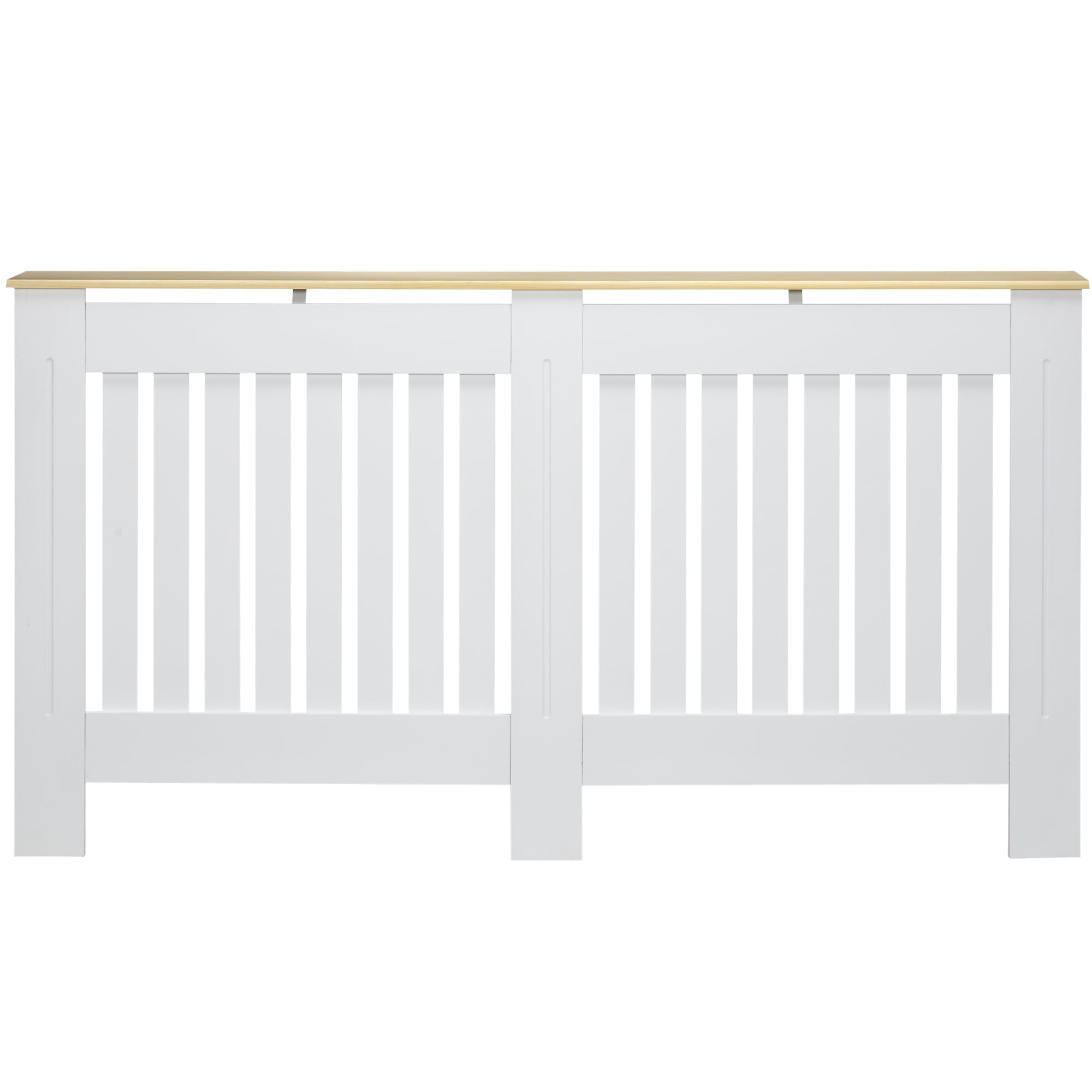 Radiator Cover 152x19x83 cm MDF Radiator Cabinet with Anti-Tip Device Modern Design for Living Room Bedroom White