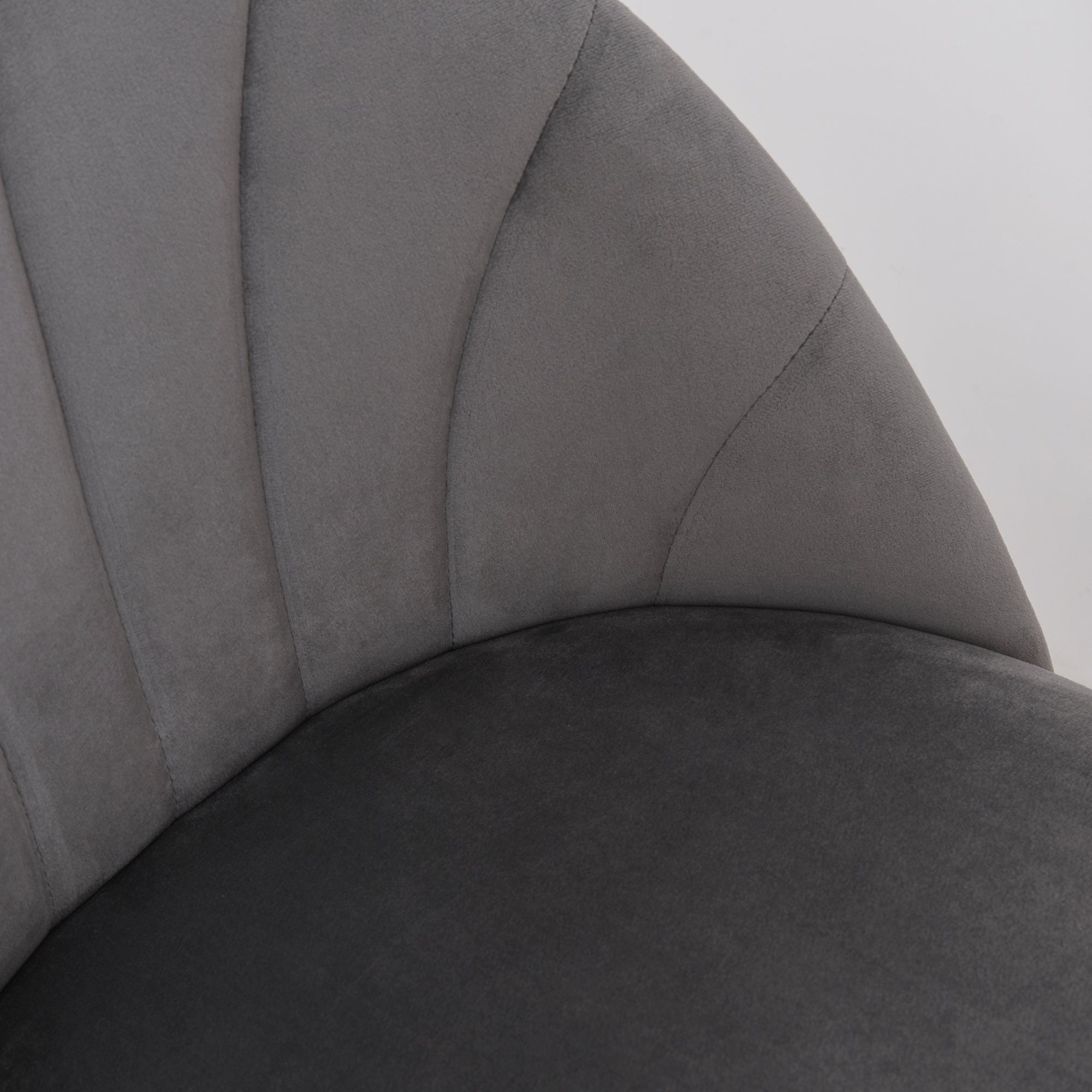 Dining Chairs Set of 2 Kitchen Chair with Shell-Shaped Back, Velvet-Like, Upholstered Armchair with Footrest, Chairs, Living Room Chair with Steel Legs for Dining Table, Gray