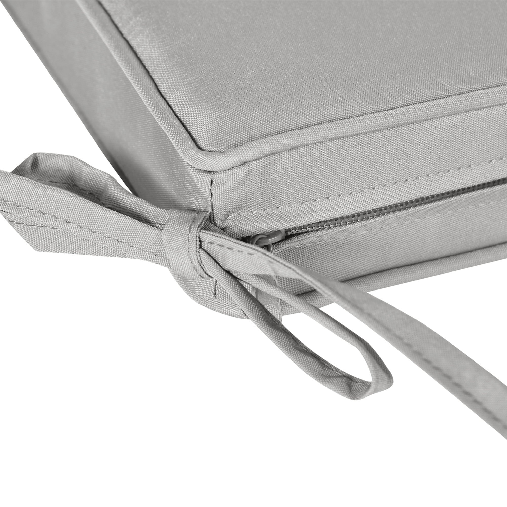 Set of 2 Garden Chair Cushions Seat Cushions Removable Upholstery 5 cm Polyester Fabric dim. 45L x 45W cm Light Grey
