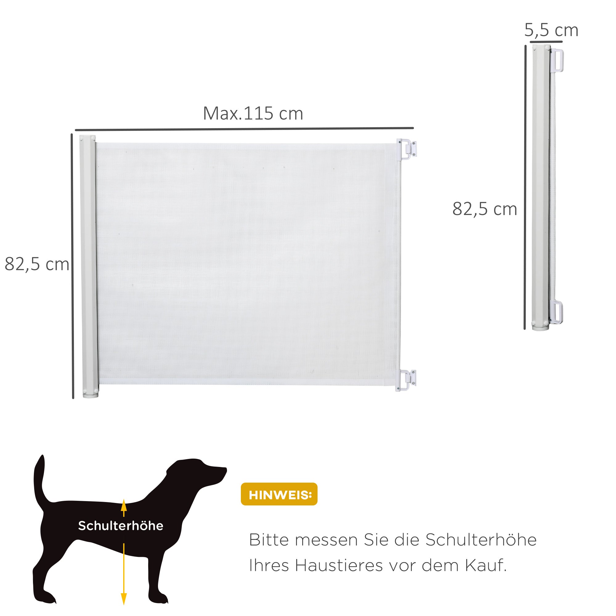 Stair Safety Gate 115 cm Dog Door Safety Gate Stair Guard Safety Partition Partition Door Safety Extendable Stair Safety Roller Shade Roller Retractable Plastic White