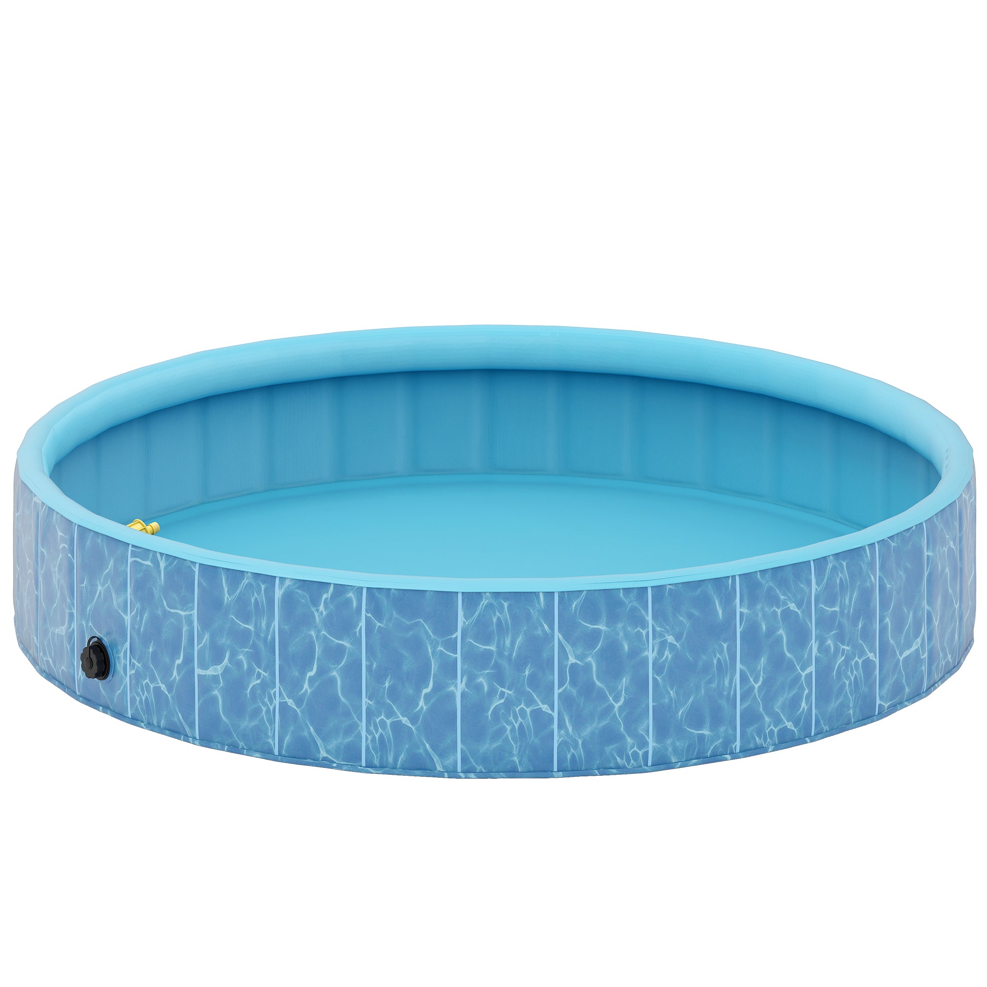 Foldable Dog Pool with Fountain and Water Cushion Design Ø160 x 30 cm Non-Slip Dog Bathtub Swimming Pool for Dogs and Cats
