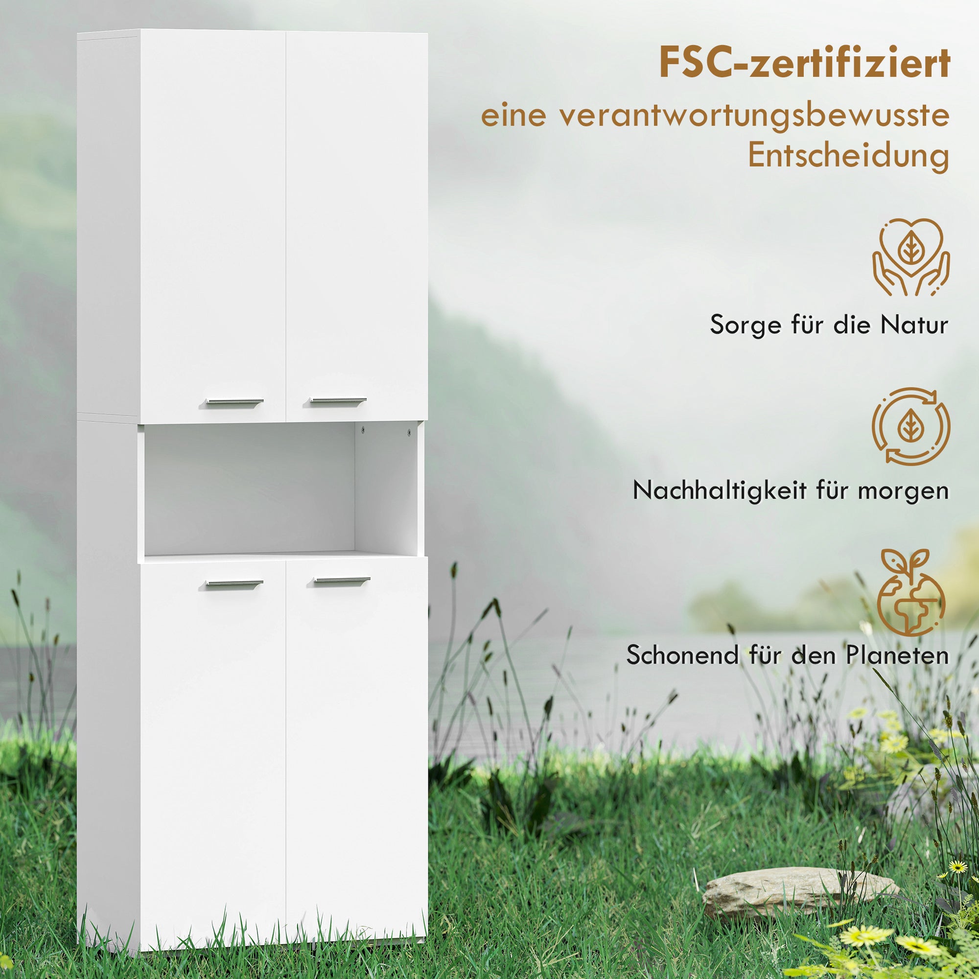 Slim Tall Bathroom Cabinet with Fold-Out Laundry Basket, Open Compartment & Soft-Close Doors for Bathroom & Kitchen, 23.6 x 11.8 x 68.5 in (60 x 30 x 174 cm), White