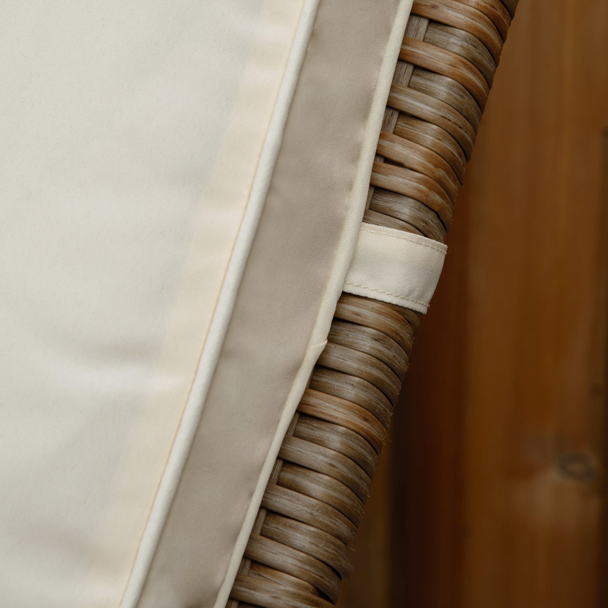 Sun Lounger Cushion with Removable Polyester Cover, 188x53x8cm, Cream White