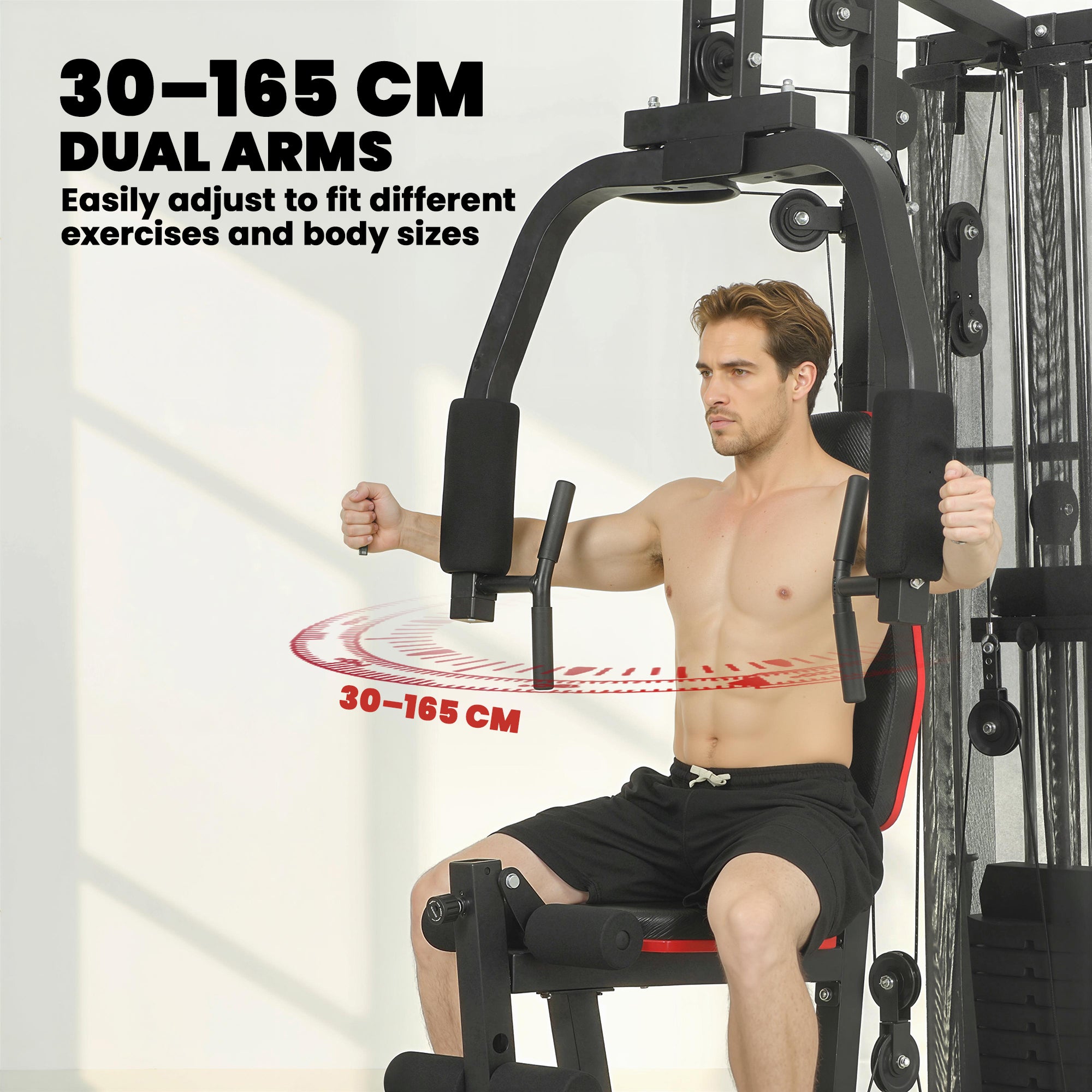 SPORTNOW Multi-Station Home Gym with 143 lb Weight Stack, Smith Machine, Lat Pulldown, Adjustable Preacher Bench & Leg Trainer — Supports up to 265 lb