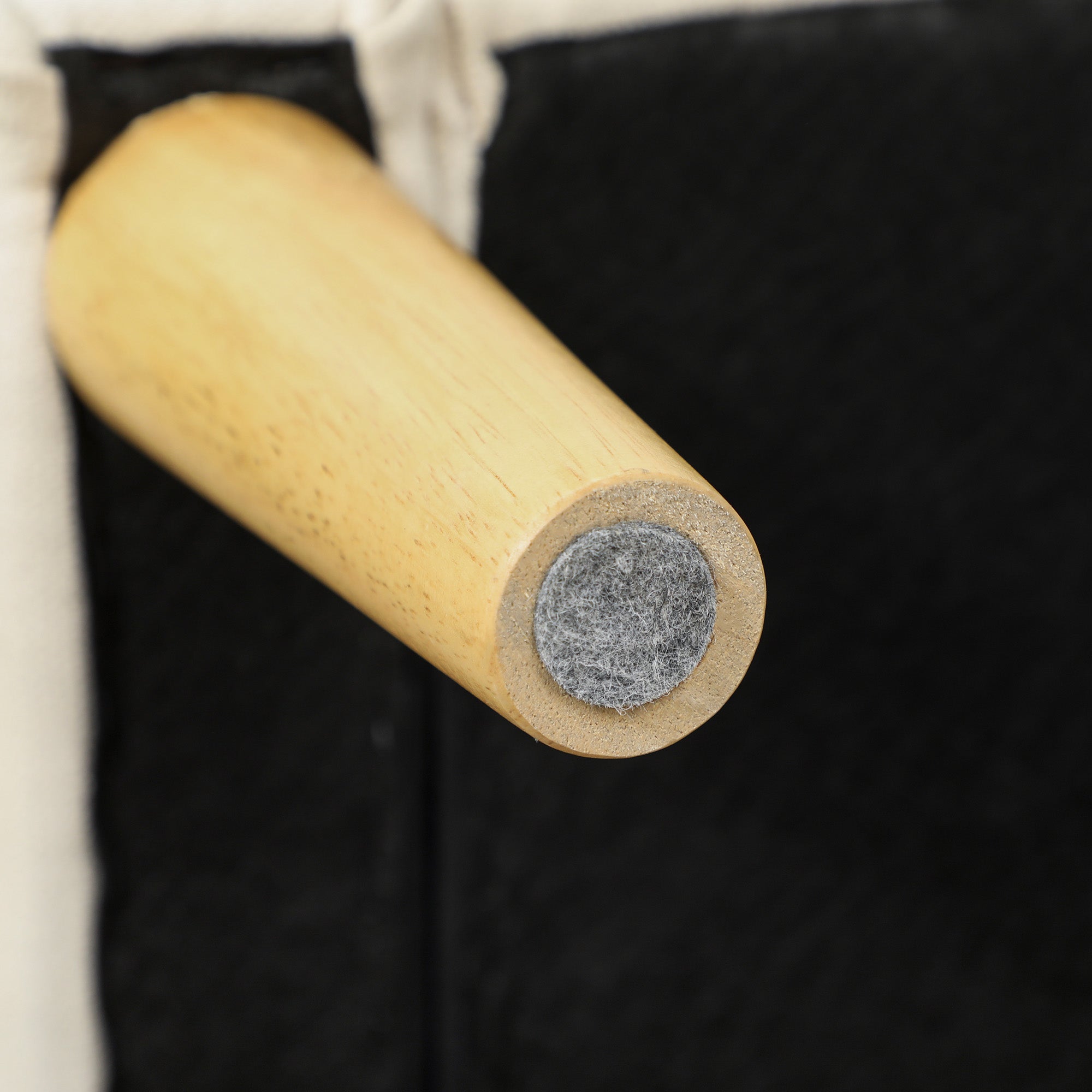 2-Seater Storage Sofa, Velvet-Effect Upholstery with Rubberwood Legs, Button-Tufted Back — 46.1 x 24.4 x 30.7 in, Cream