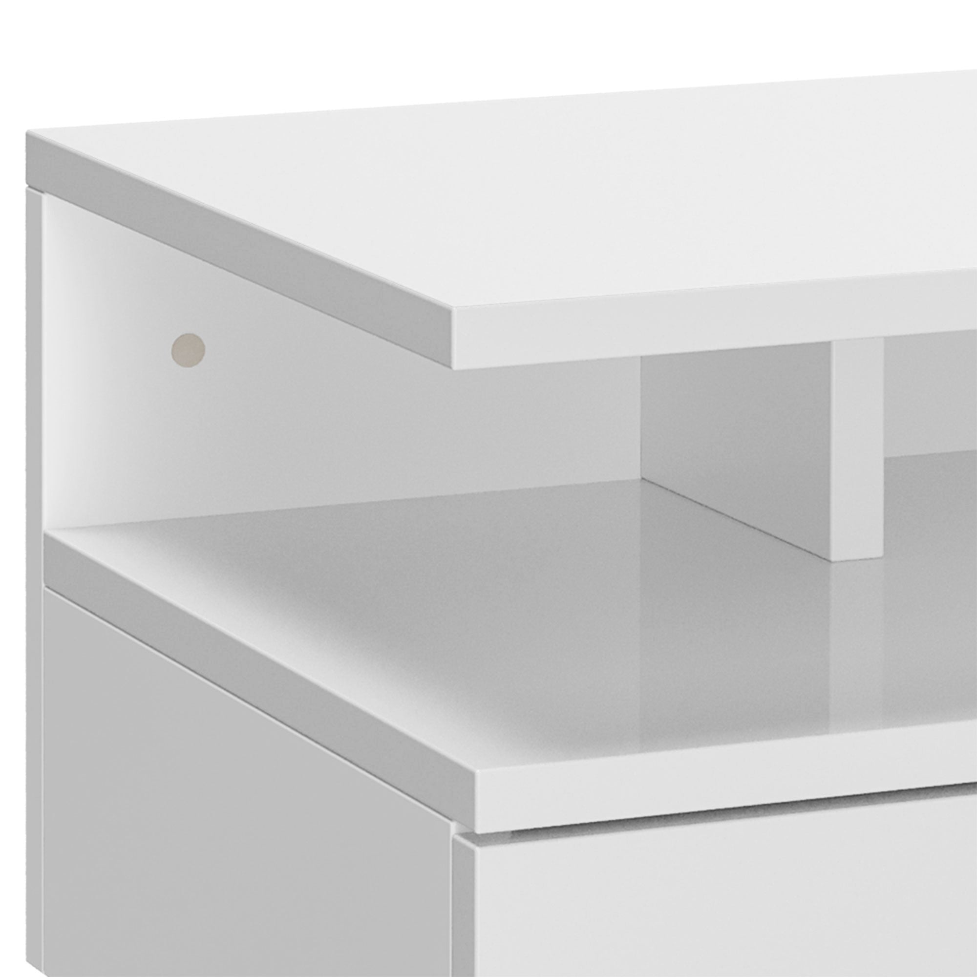 Set of 2 Floating Bedside Tables Hanging Bedside Tables with 1 Drawer and Open Shelf for Bedroom 35x32x22.5 cm Bright White