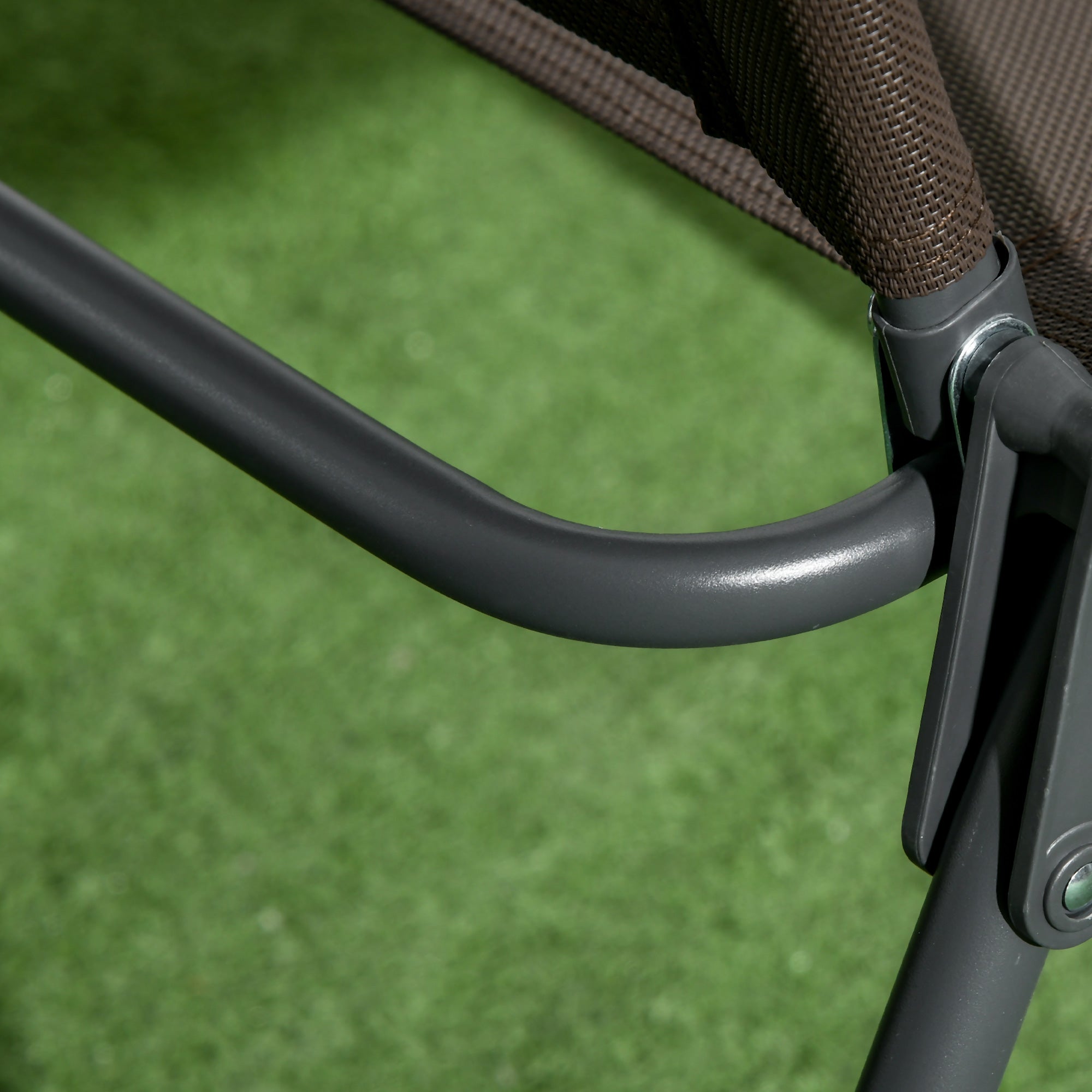 3-Piece Metal Bistro Set Weatherproof Garden Furniture Set with Folding Glass Table Garden Chairs Outdoor Balcony Furniture Set Seating Group Balcony Set Garden Furniture Brown