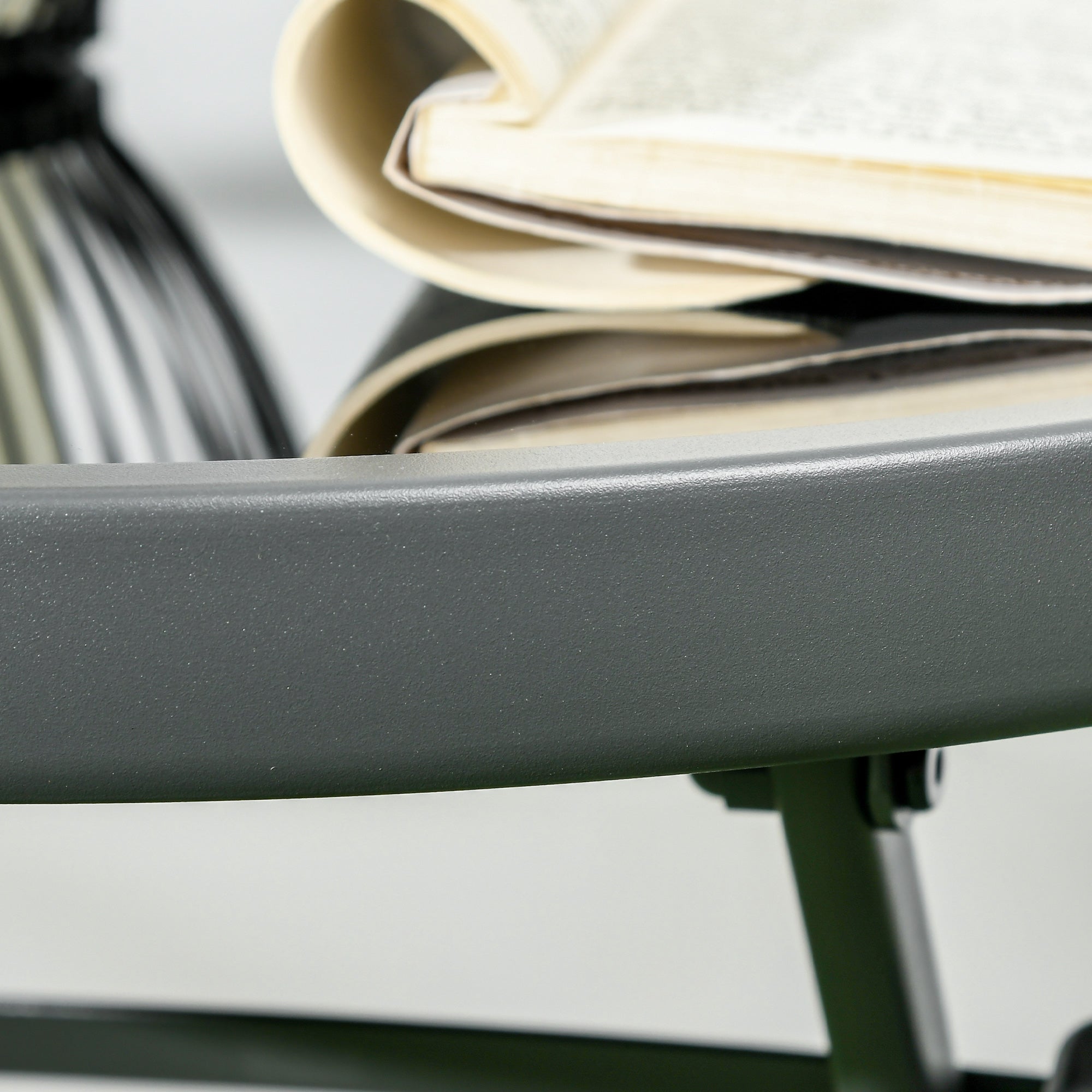 3-Piece Metal Bistro Set Weatherproof Garden Furniture Set with Folding Glass Table Garden Chairs Outdoor Balcony Furniture Set Seating Group Balcony Set Garden Furniture Brown