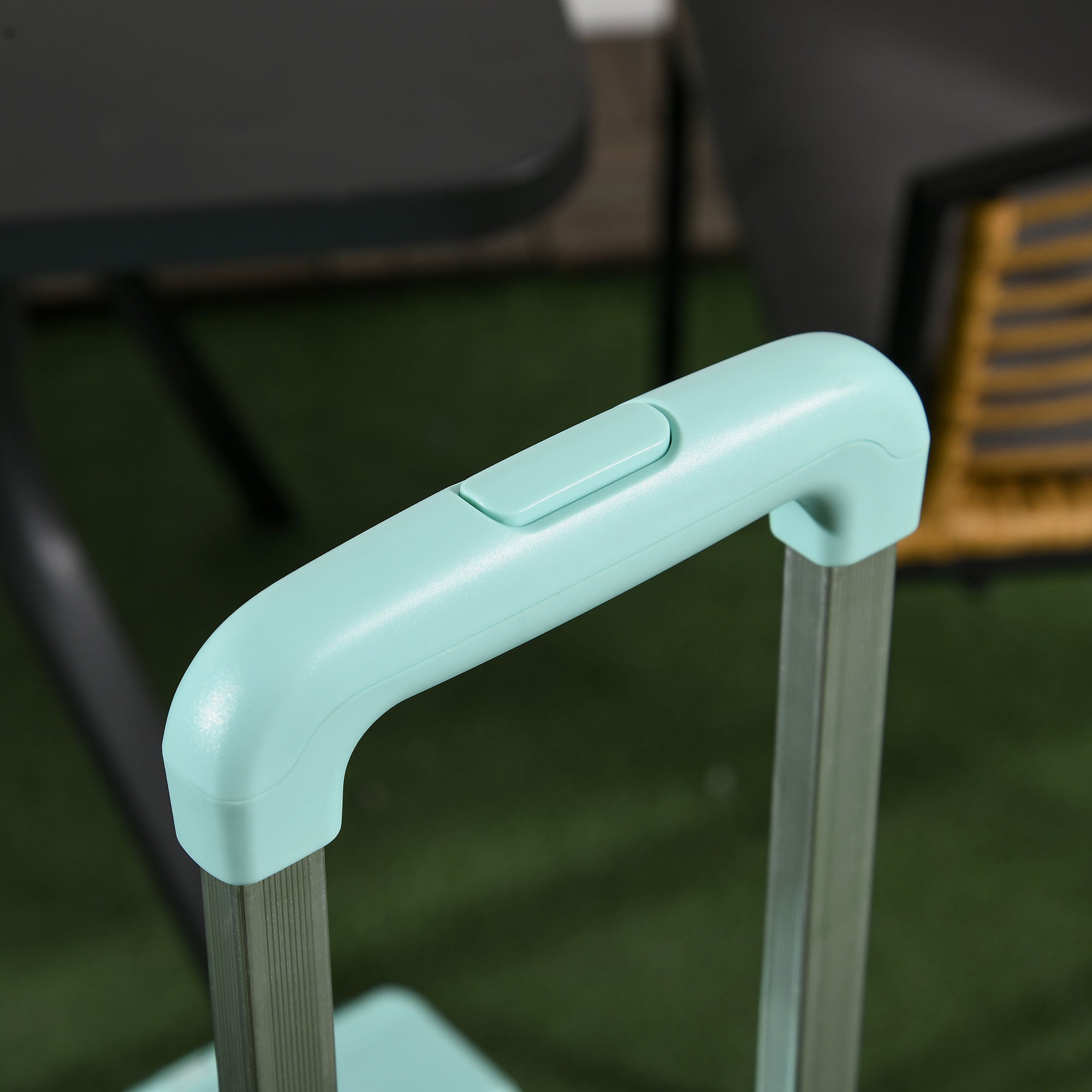 Folding Shopping Cart, Shopping Trolley with Adjustable Telescopic Handle, Stair Climber with Lid, Transport Wagon up to 80 kg Capacity, Green