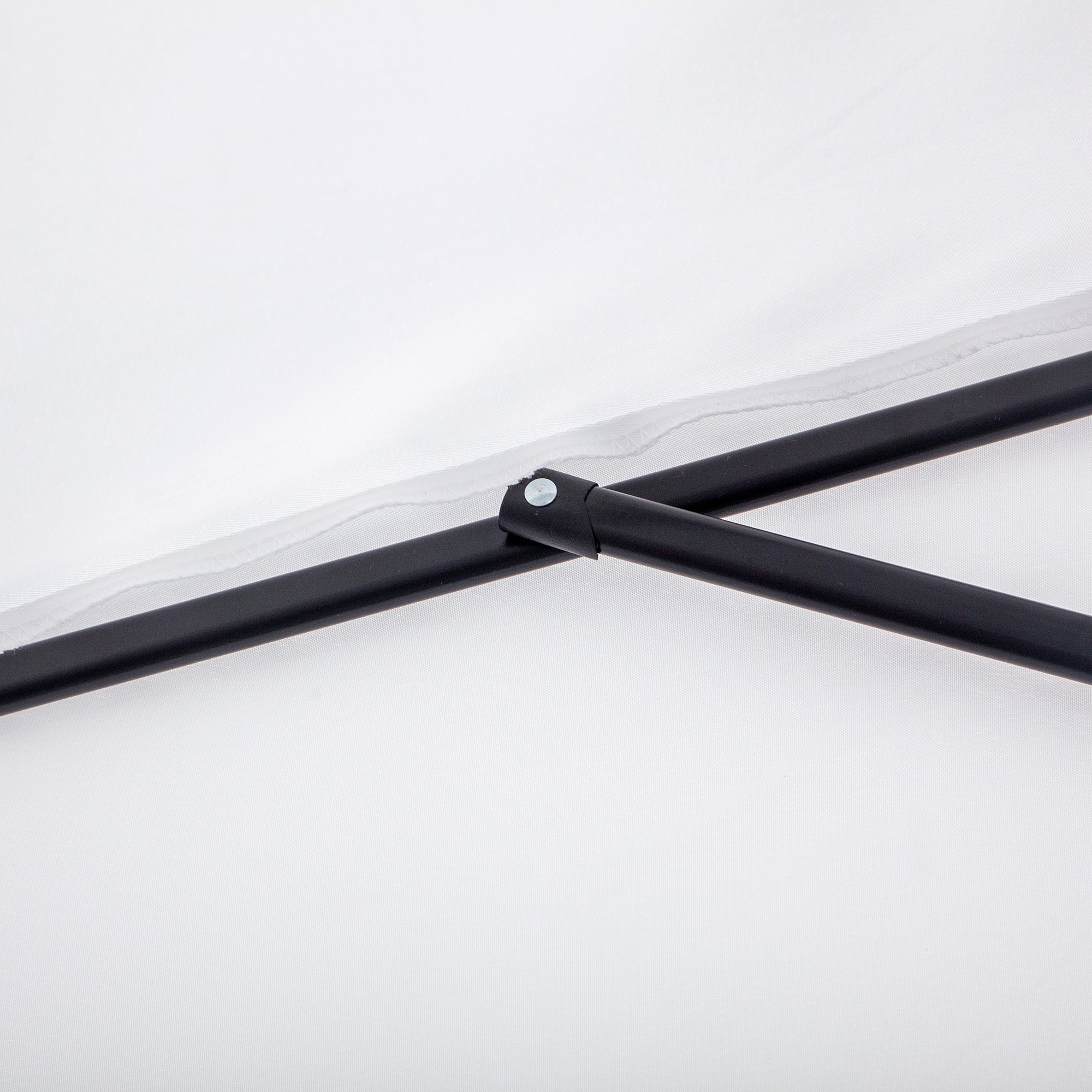 Half Parasol Ø 2.6 m, balcony parasol 5 steel ribs polyester cream