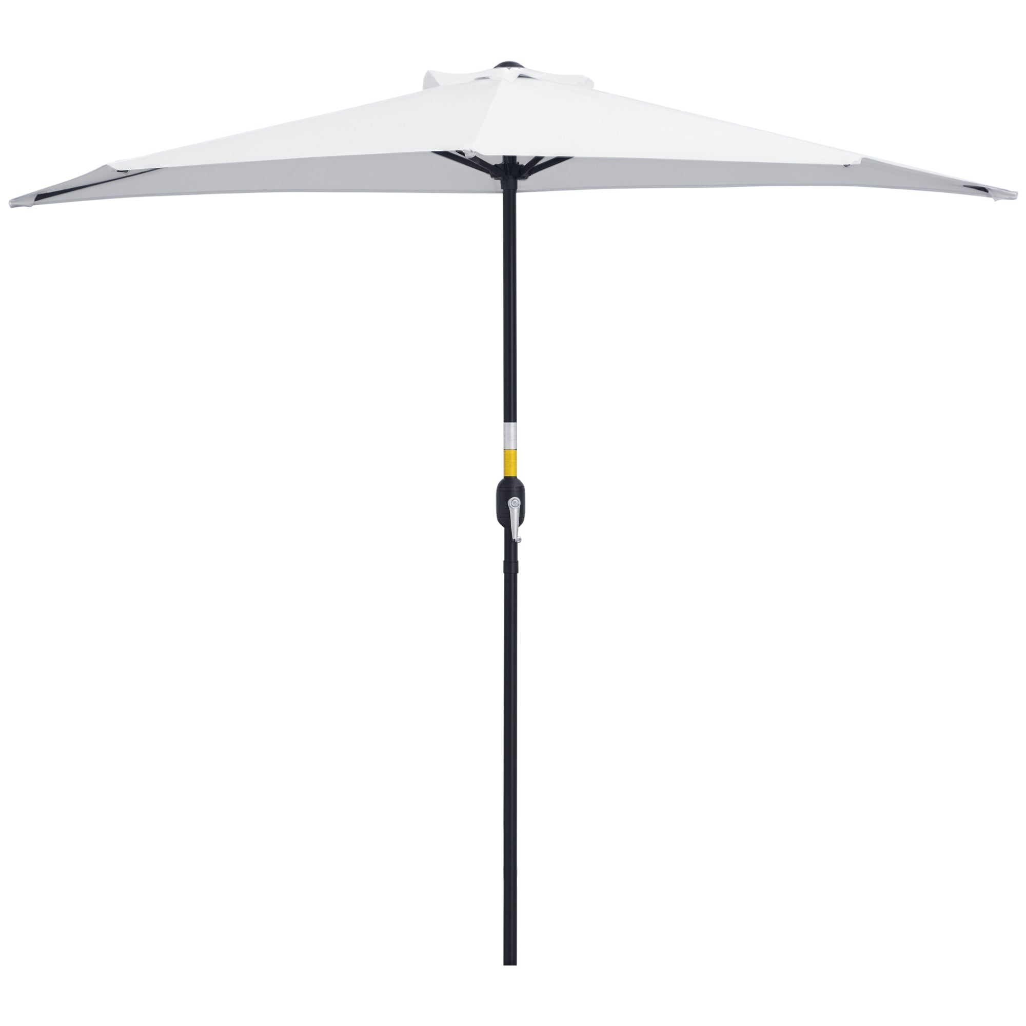 Half Parasol Ø 2.6 m, balcony parasol 5 steel ribs polyester cream