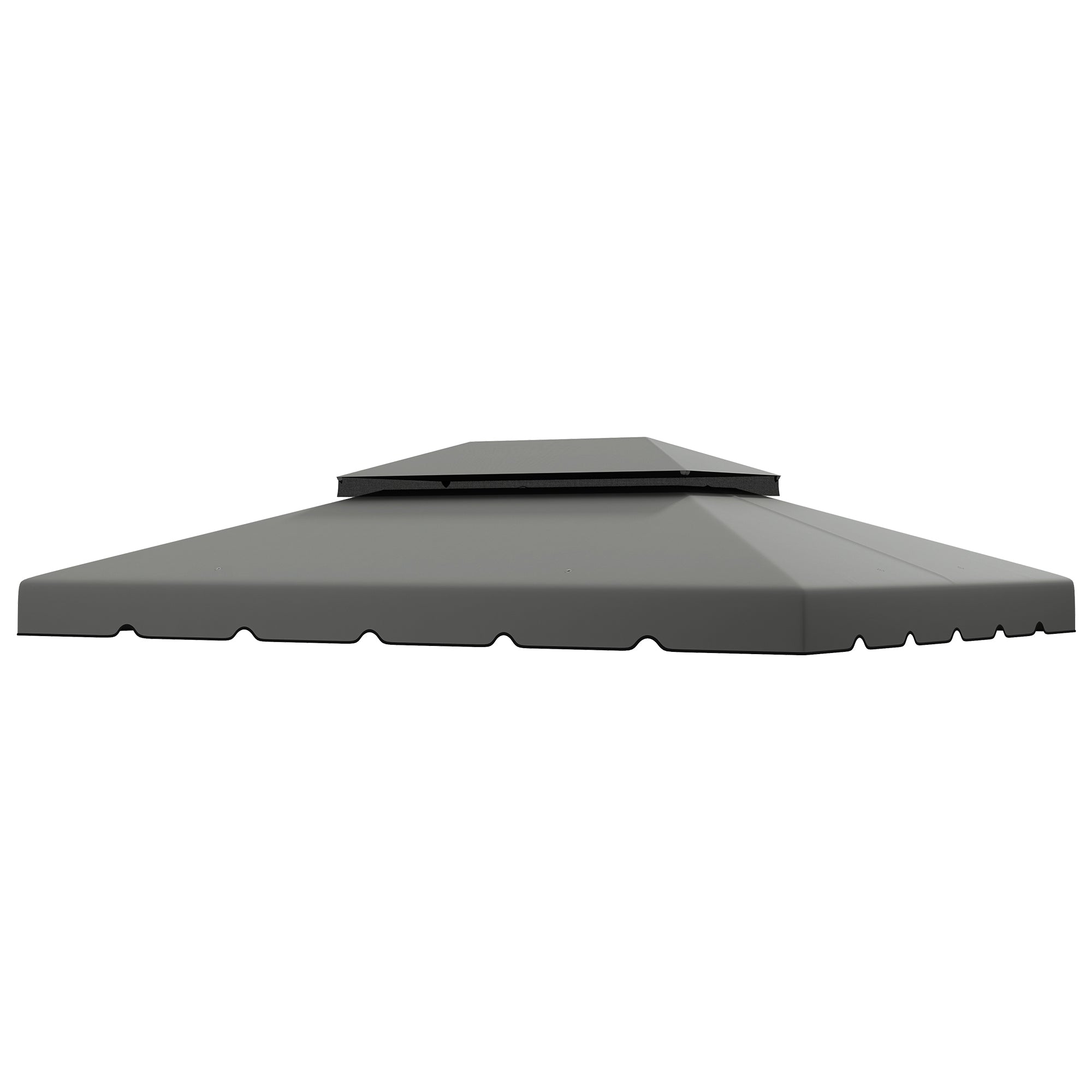 Replacement Canopy for Gazebo 4x3 m Double Roof Replacement Cover with 8 Drainage Holes Replacement Canopy for Gazebo Light Grey