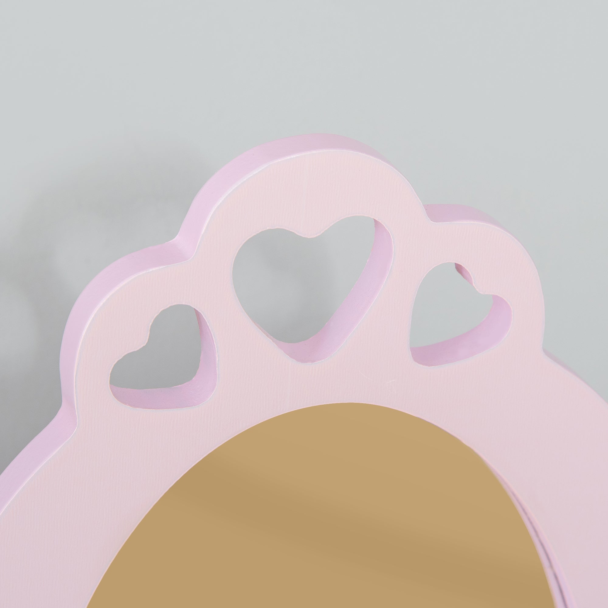 Children's Wooden Vanity Table for Girls aged 3-6 with Stool and Princess Style Mirror Makeup Table with Drawer for Bedroom 60x36x88 cm Pink