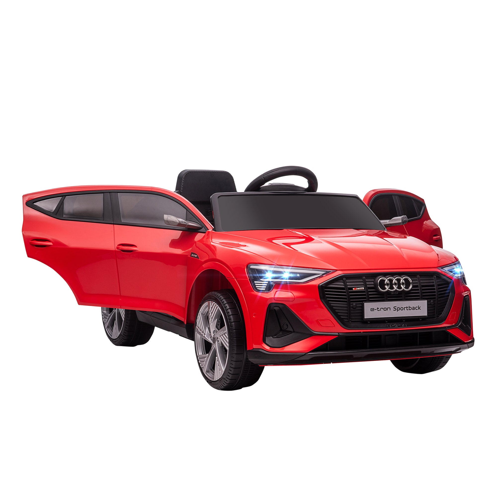 12V Electric Kids Car Audi E-tron Electric Vehicle with Remote Control, Safety Belt, Music (MP3/USB/TF), Kids Vehicle for Children 3-5 Years, 3-5 km/h, Red