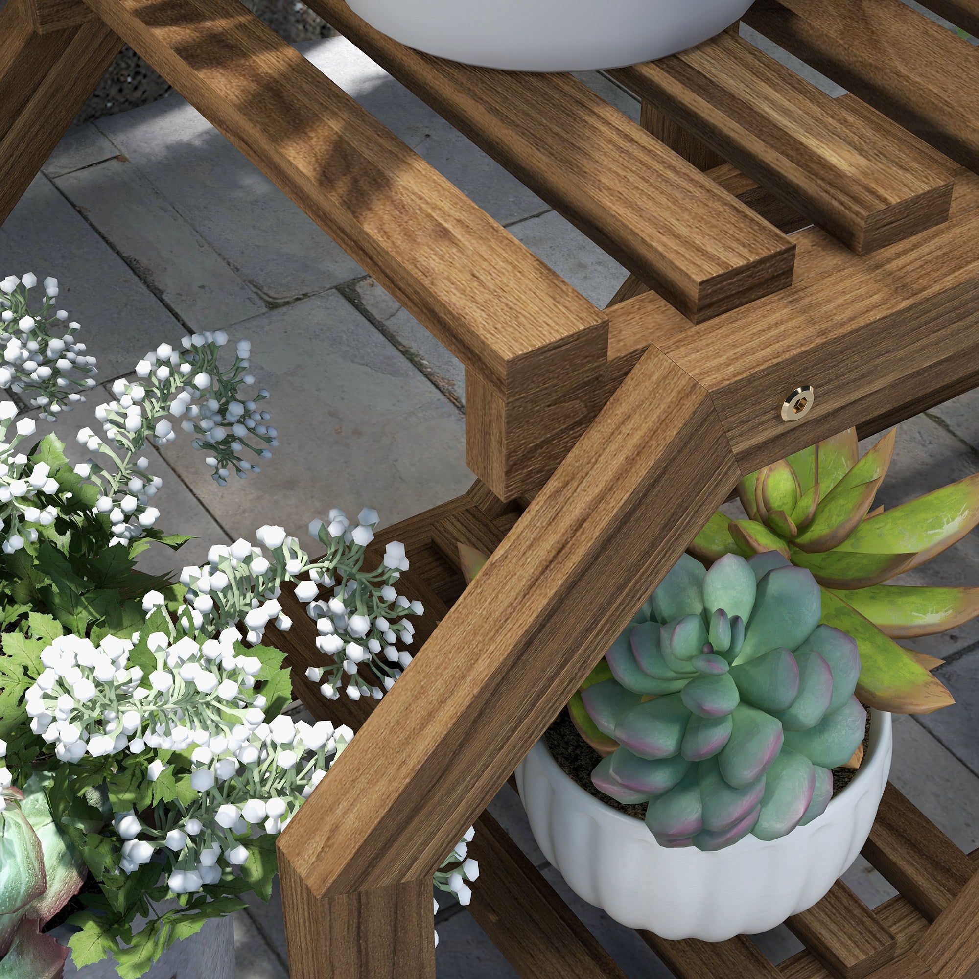 Wood Plant Stand, Flower Rack with Wheels, Plant Stand with 5 Levels, Plant Stand, Plant Rack, Plant Stand for Garden, Balcony, Charred, 86 x 30 x 102 cm