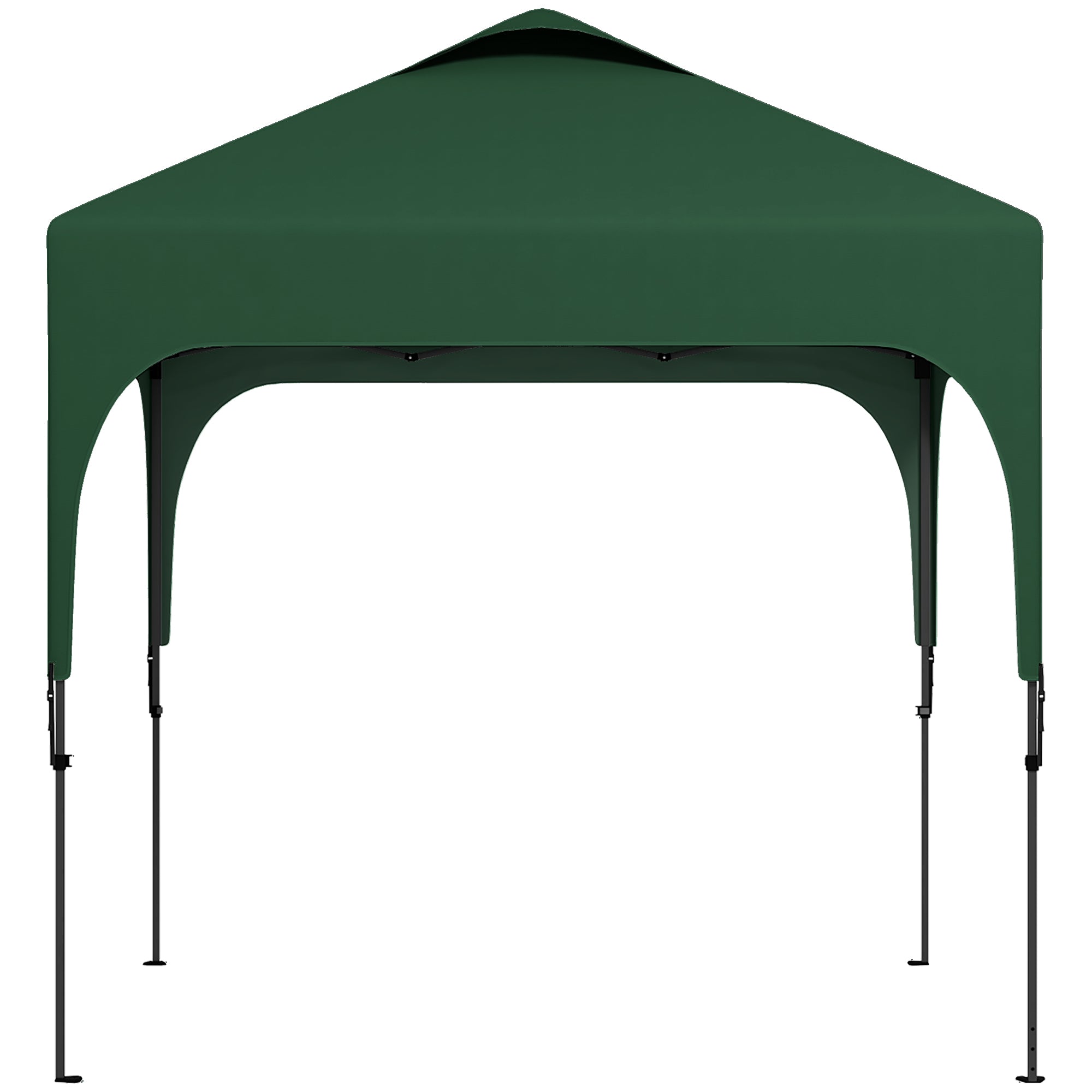 Pop-Up Folding Gazebo 2.5x2.5x2.68 m Garden Canopy UV 50+ Protection Adjustable Height with 4 Sandbags and Carry Bag for Camping Parties Patio Dark Green